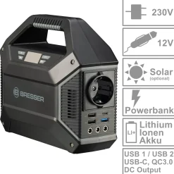 Bresser Mobile Stromversorgung|Stromversorgung>Mobile Power Station tragbarer Stromspeicher 100 Watt