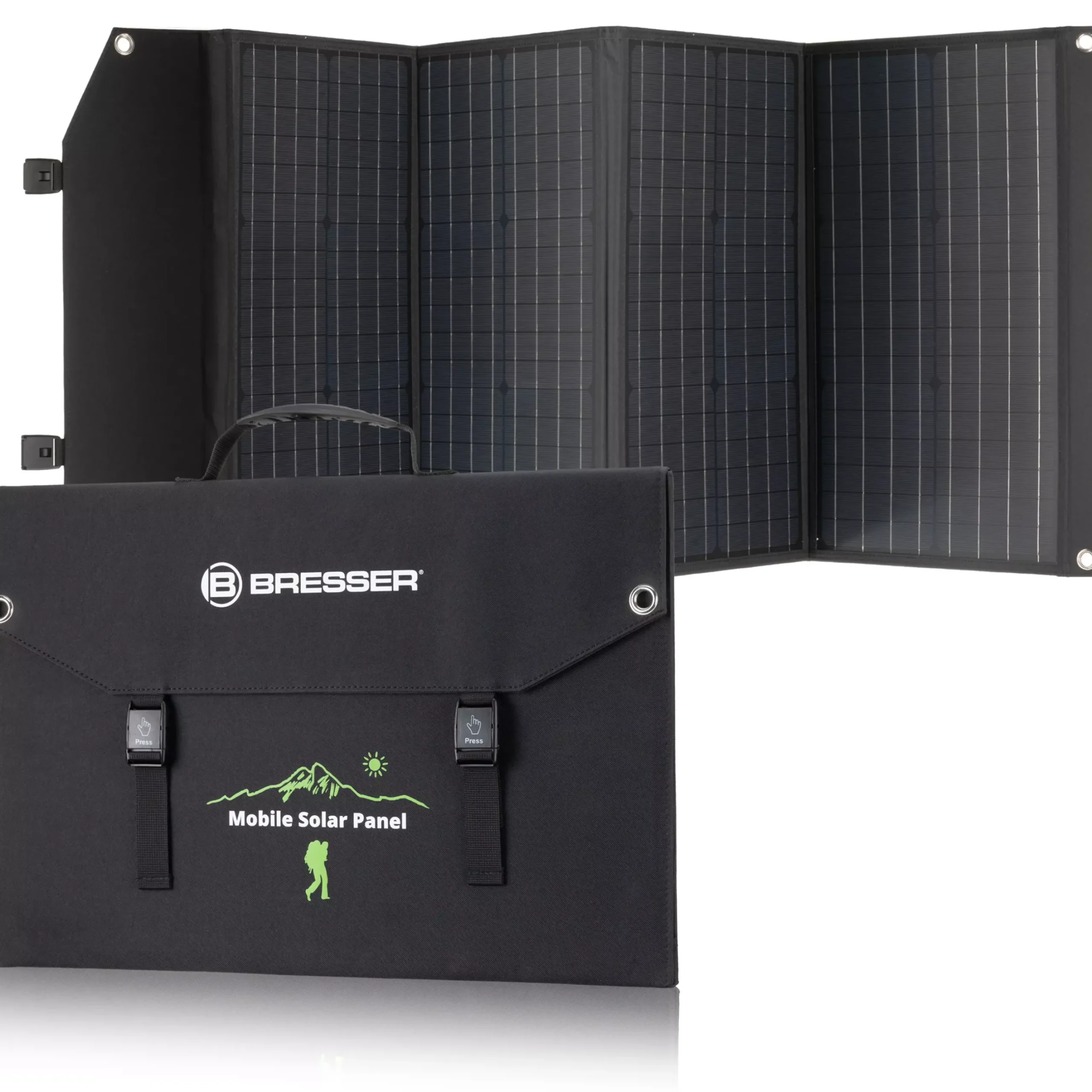 Bresser Mobile Stromversorgung|Stromversorgung>Mobiles Solar-Ladegerät 120 Watt mit USB- u. DC-Anschluss