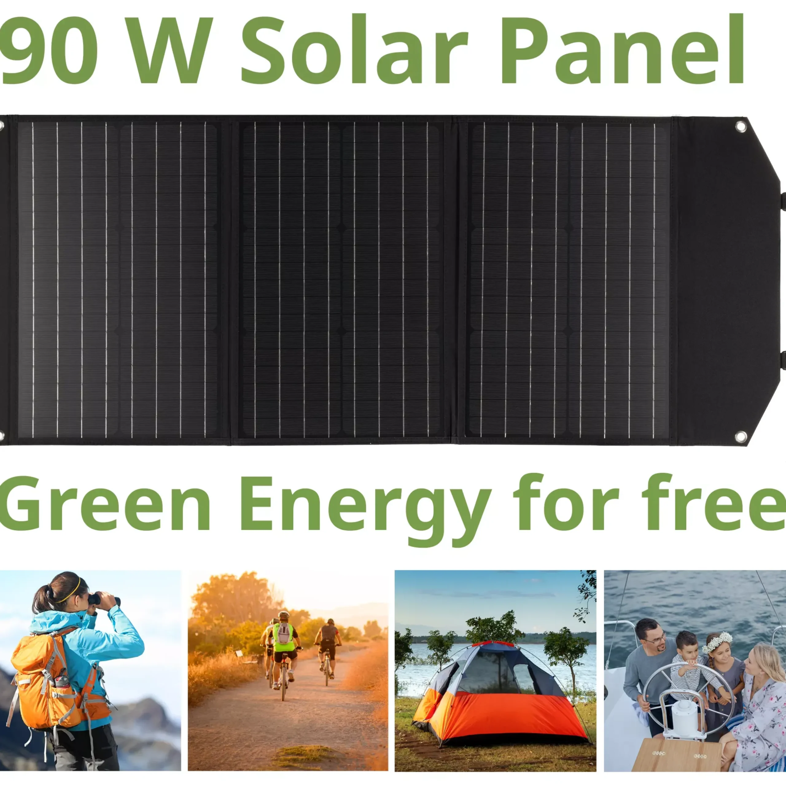 Bresser Mobile Stromversorgung|Stromversorgung>Mobiles Solar-Ladegerät 90 Watt mit USB- u. DC-Anschluss