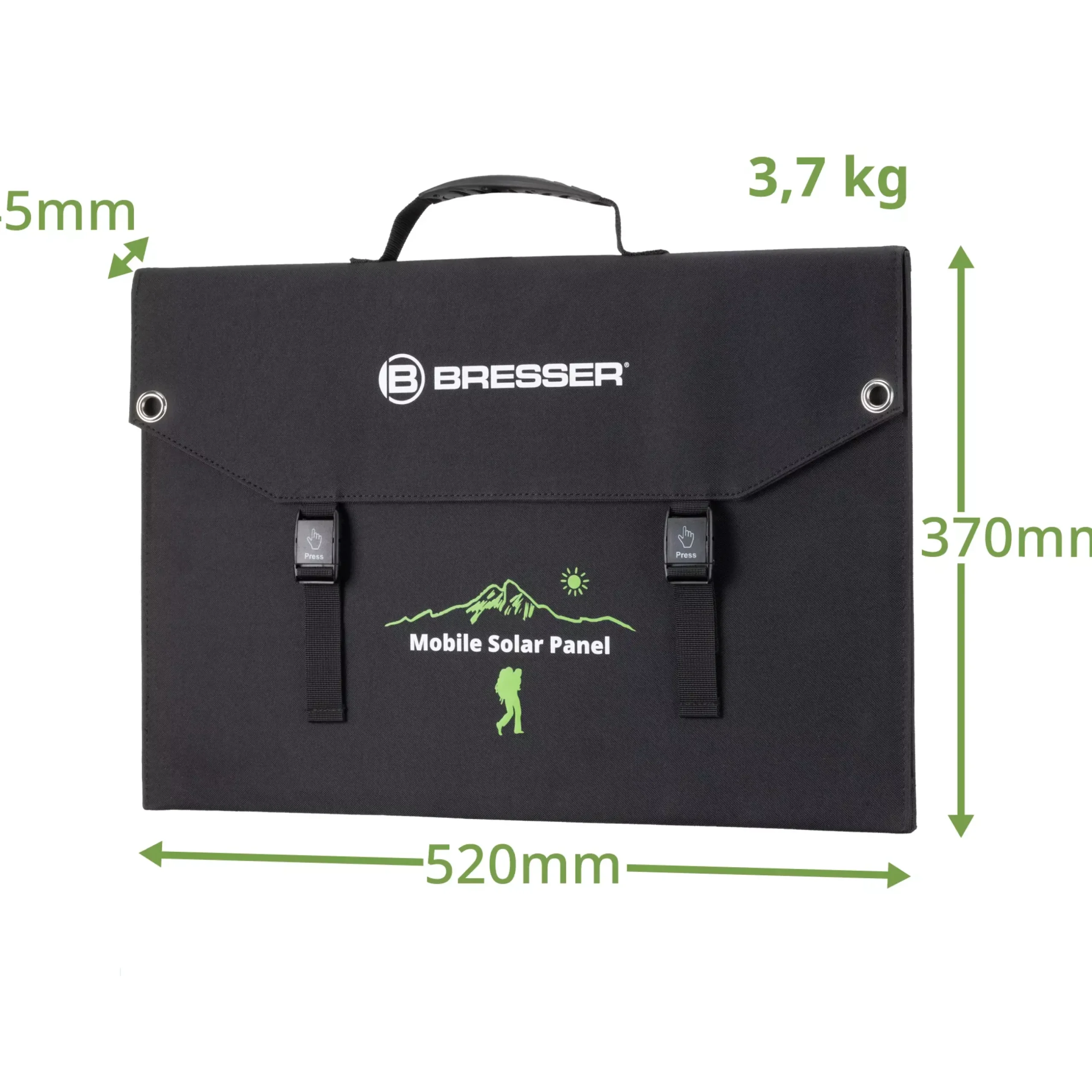 Bresser Mobile Stromversorgung|Stromversorgung>Mobiles Solar-Ladegerät 90 Watt mit USB- u. DC-Anschluss