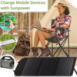 Bresser Mobile Stromversorgung|Stromversorgung>Mobiles Solar-Ladegerät 60 Watt mit USB- u. DC-Anschluss