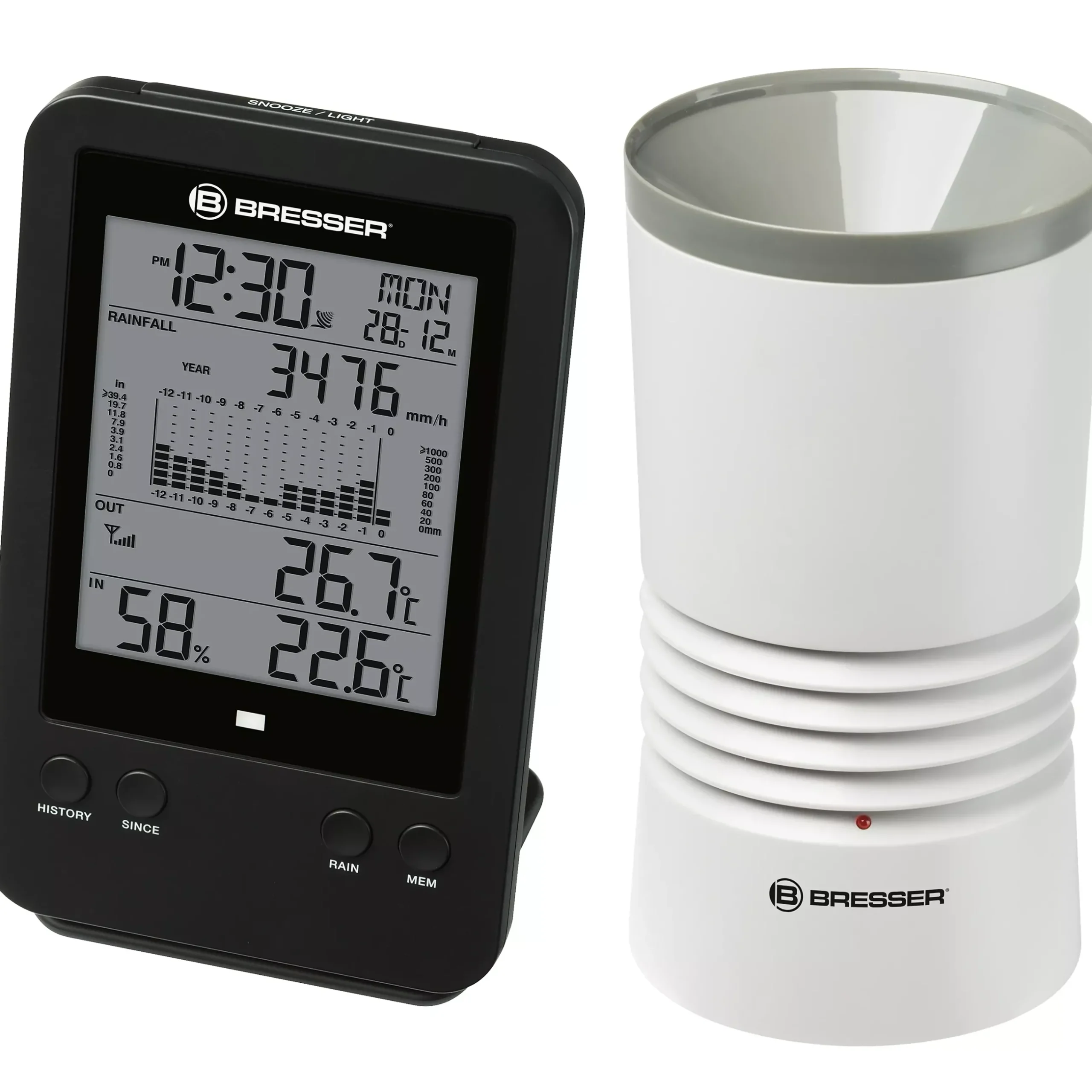 Bresser Wetterstationen Mit 3-In-1-Außensensor>Profi-Regenmesser, schwarz