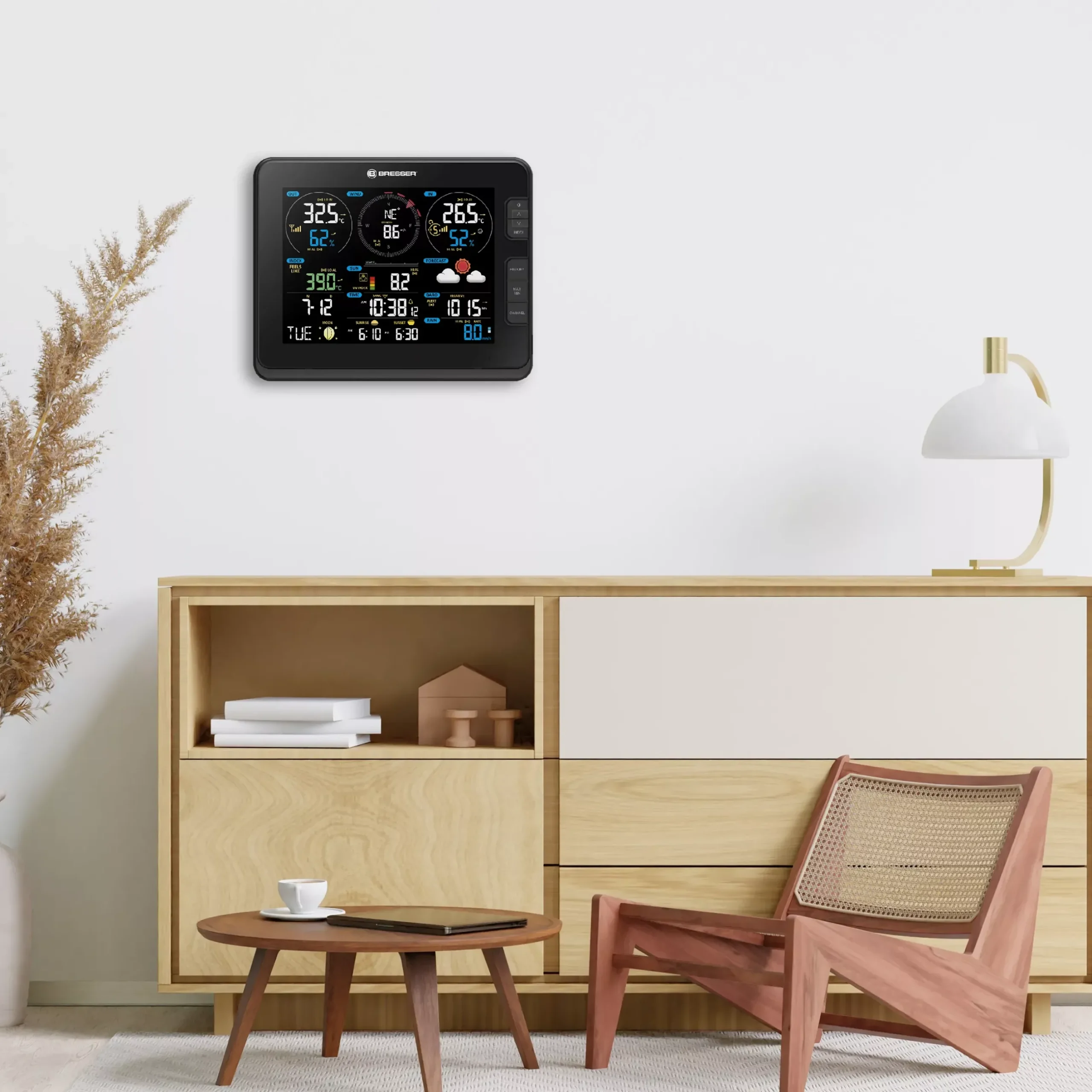 Bresser Raumklimamessgeräte|Wetterstationen Mit 7-In-1-Außensensor>Profi-WLAN-Wetterstation 7-in-1 mit 2 Basisstationen, Lichtintensität- und UV-Messung