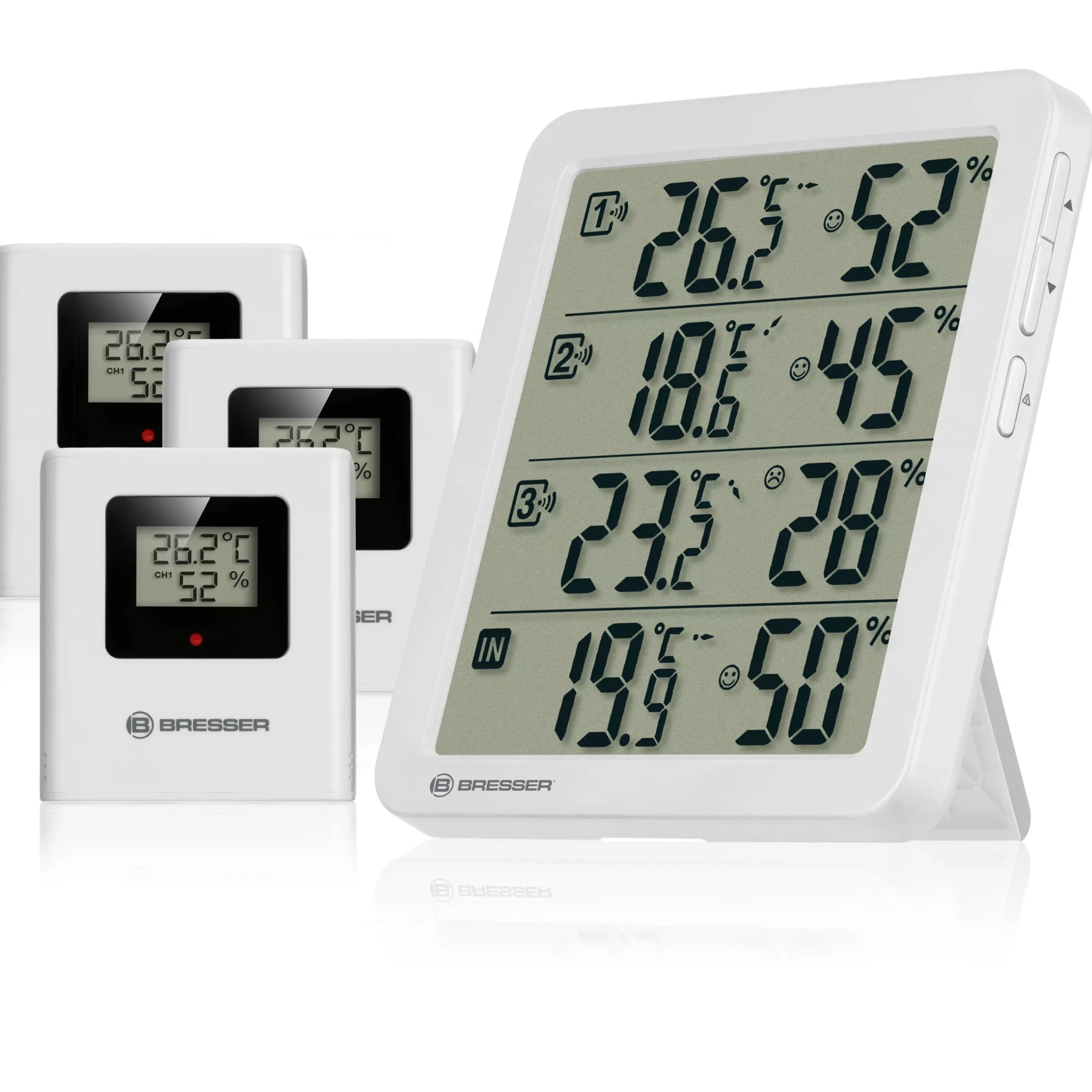 Bresser Wetterstationen Mit Thermo-/Hygro-Außensensor|Raumklimamessgeräte>Quadro NV Thermo-Hygrometer weiß