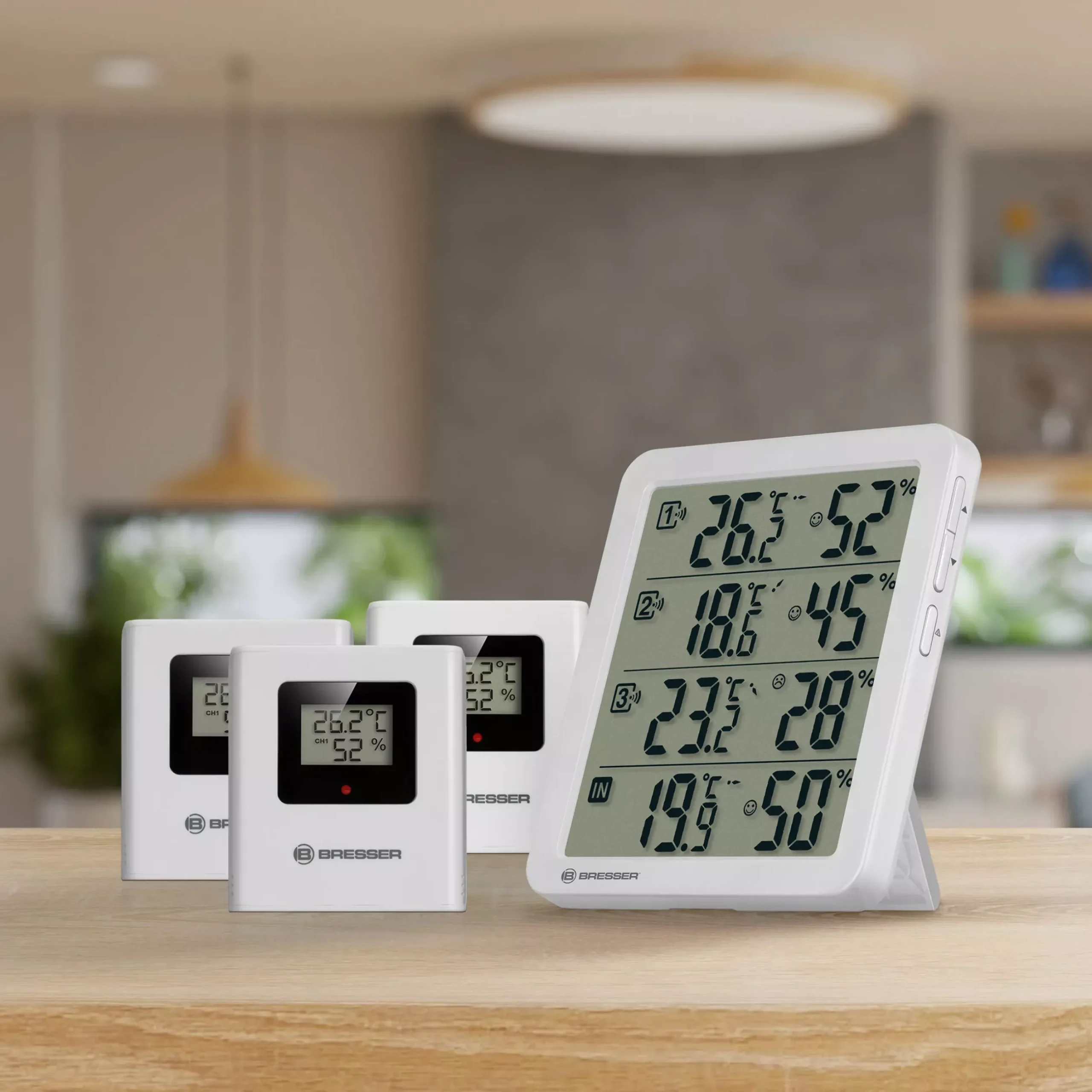 Bresser Wetterstationen Mit Thermo-/Hygro-Außensensor|Raumklimamessgeräte>Quadro NV Thermo-Hygrometer weiß