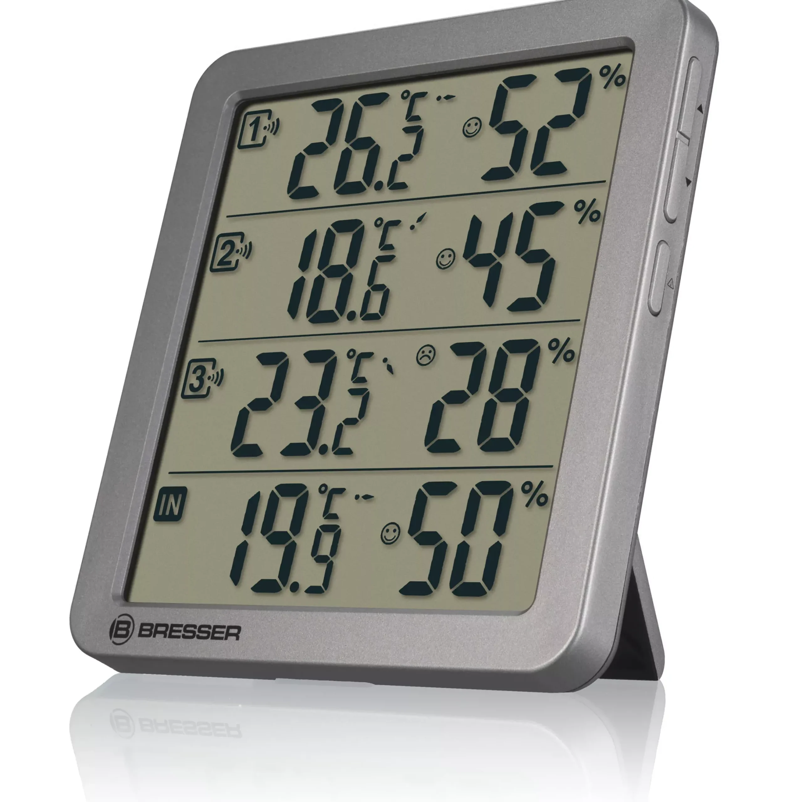 Bresser Wetterstationen Mit Thermo-/Hygro-Außensensor|Raumklimamessgeräte>Quadro NV Thermo-Hygrometer grau