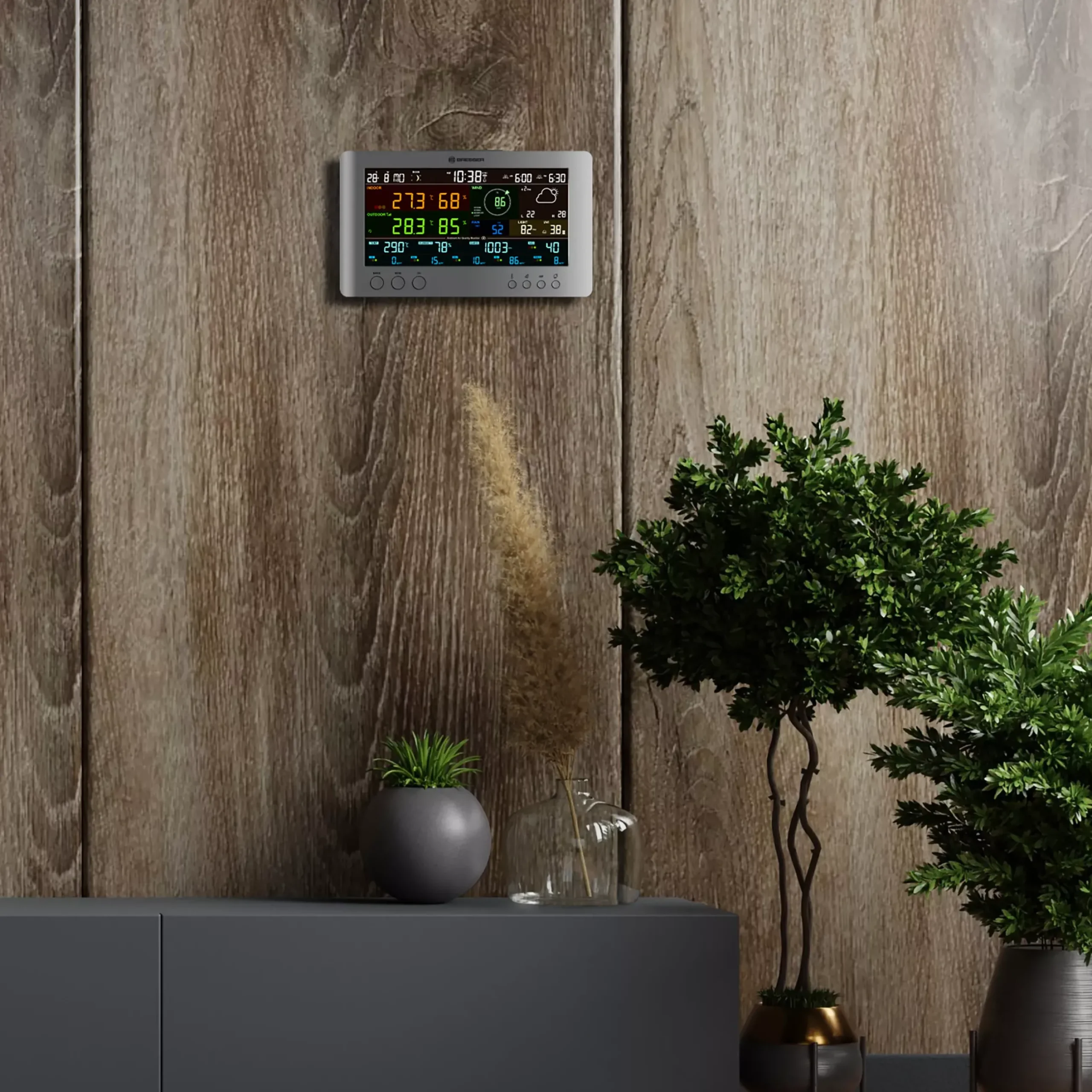 Bresser Smart Home Wetterstationen|Wetterstationen Mit Thermo-/Hygro-Außensensor>Smarte Tuya Profi-Wetterstation mit 7-in-1-Sensor