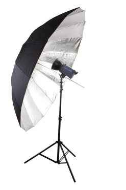 Bresser Schirme>SM-09 Jumbo Reflexschirm silber/schwarz 180 cm