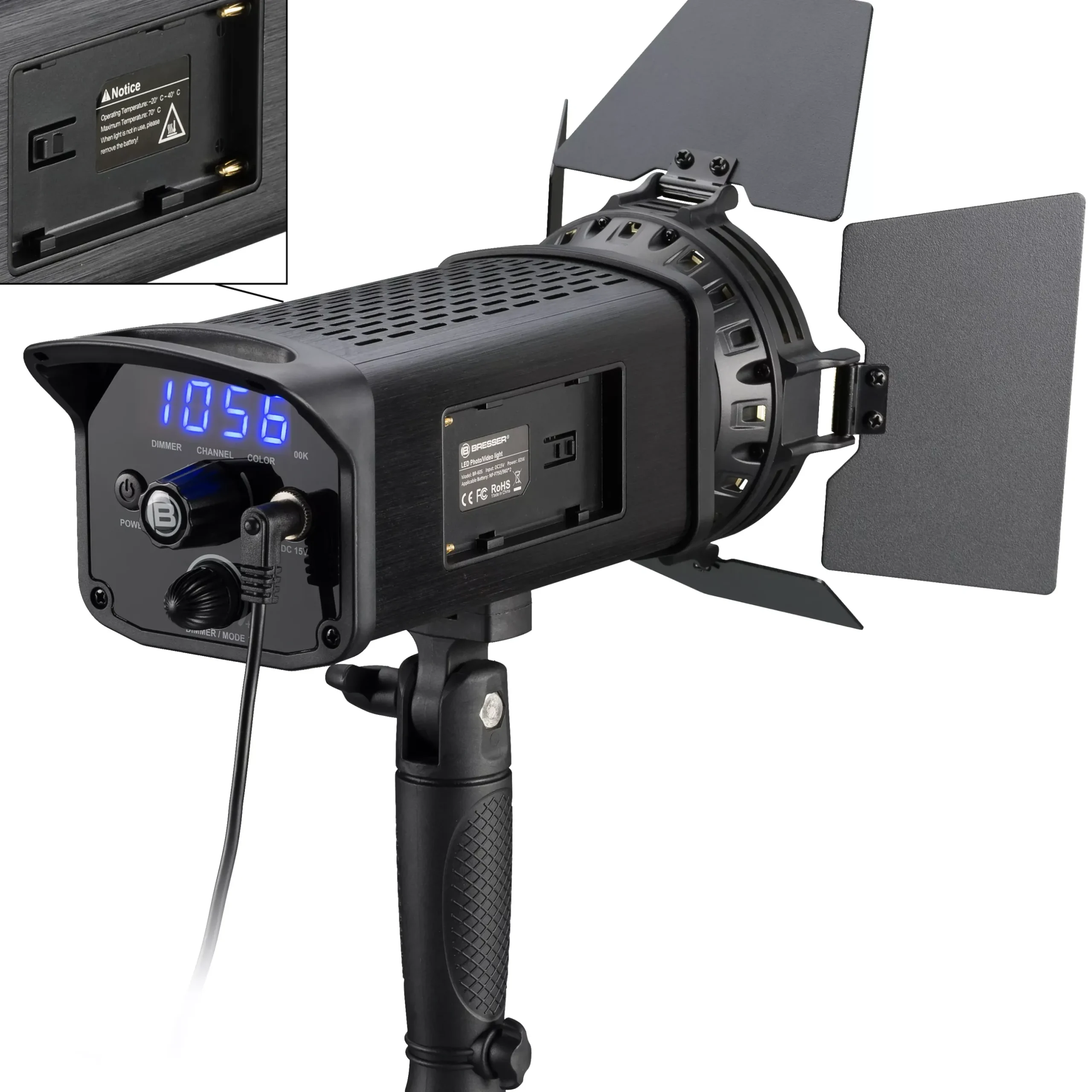 Bresser Led Studiolampen>SP-60 LED Fresnel Studiolampe 60W mit Fernbedienung