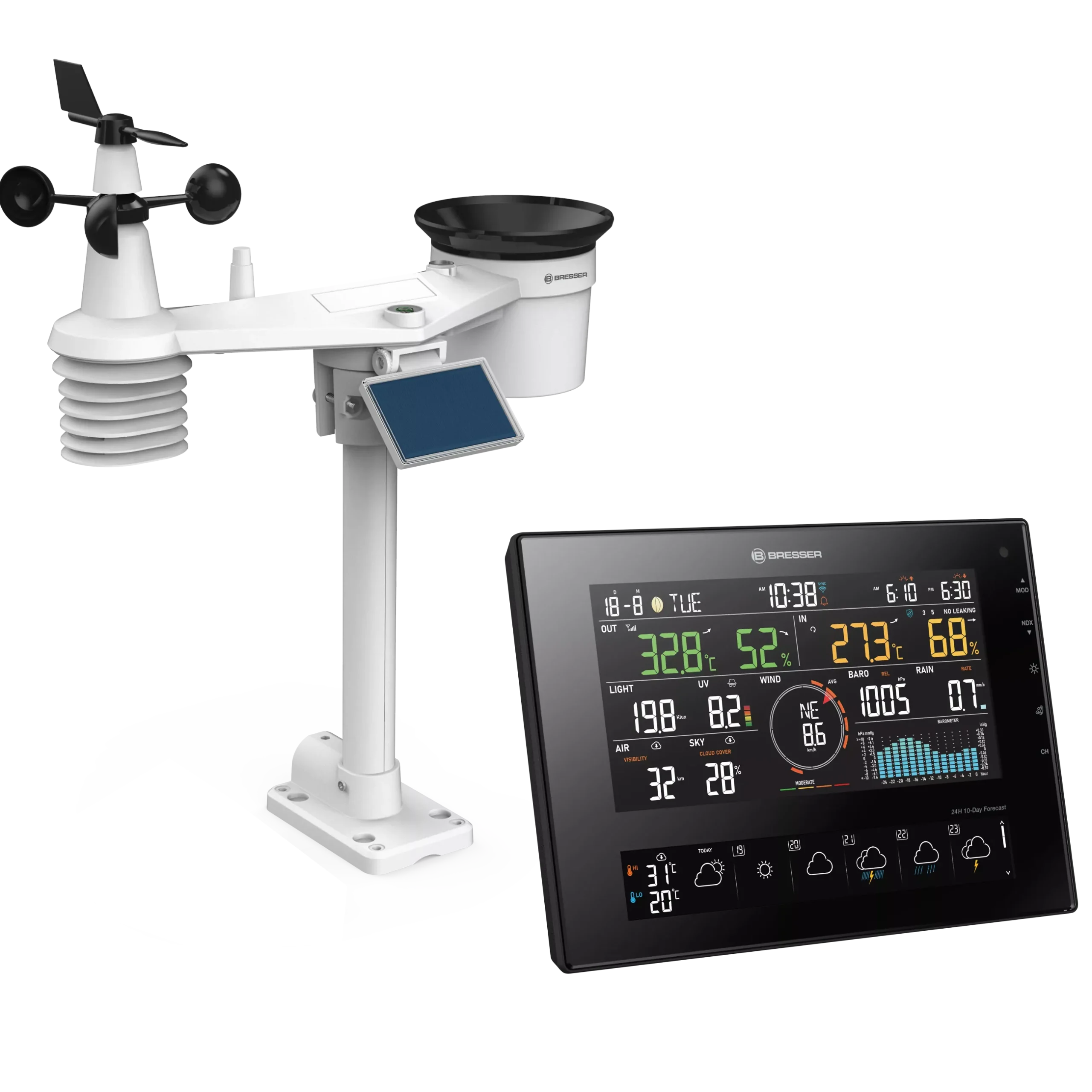 Bresser Wetterstationen Mit 7-In-1-Außensensor>11-Tage 4CAST CV WLAN-Wetterstation 7-in-1