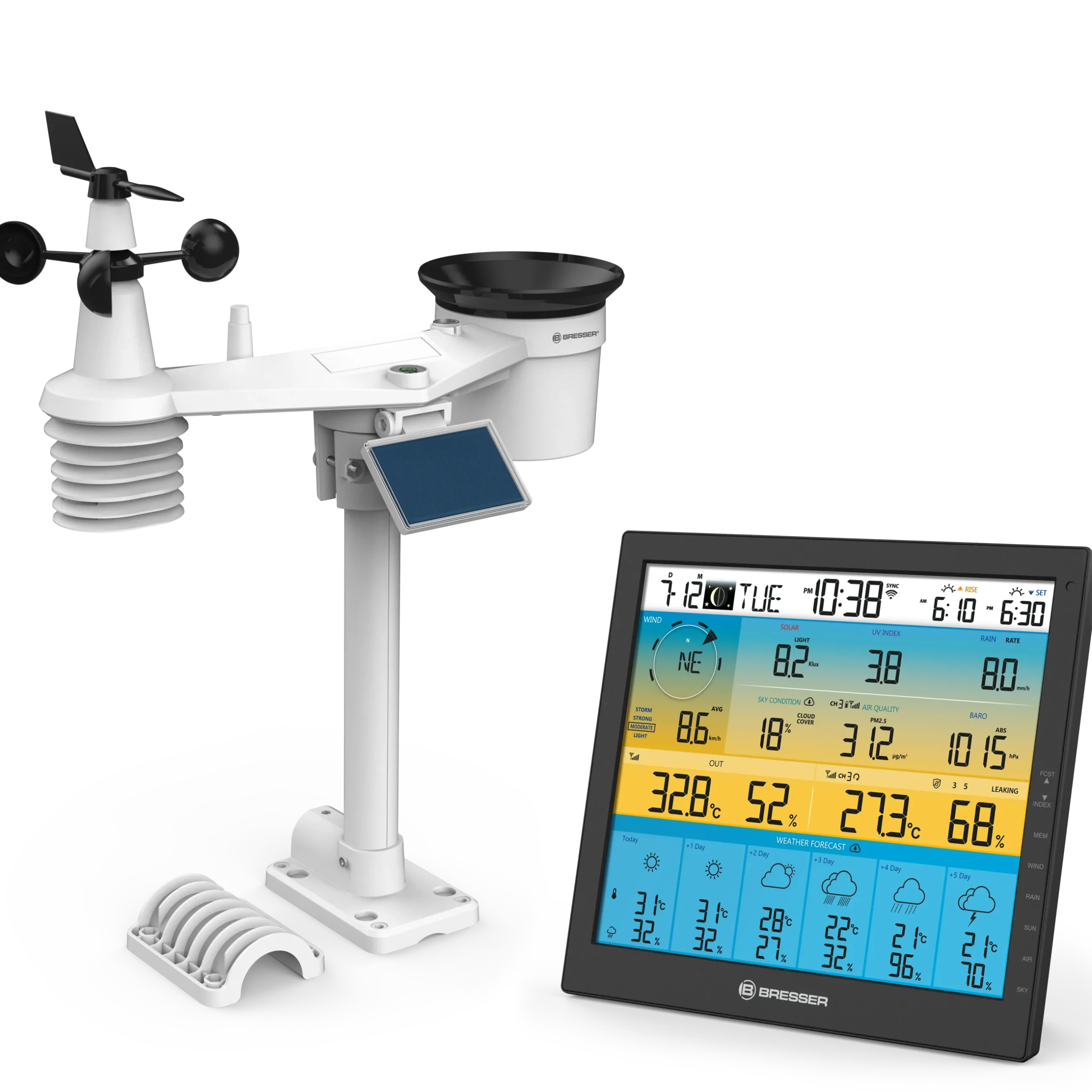 Bresser Wetterstationen Mit 7-In-1-Außensensor>6-Tage 4CAST PRO SF WLAN-Wetterstation 7-in-1 solar
