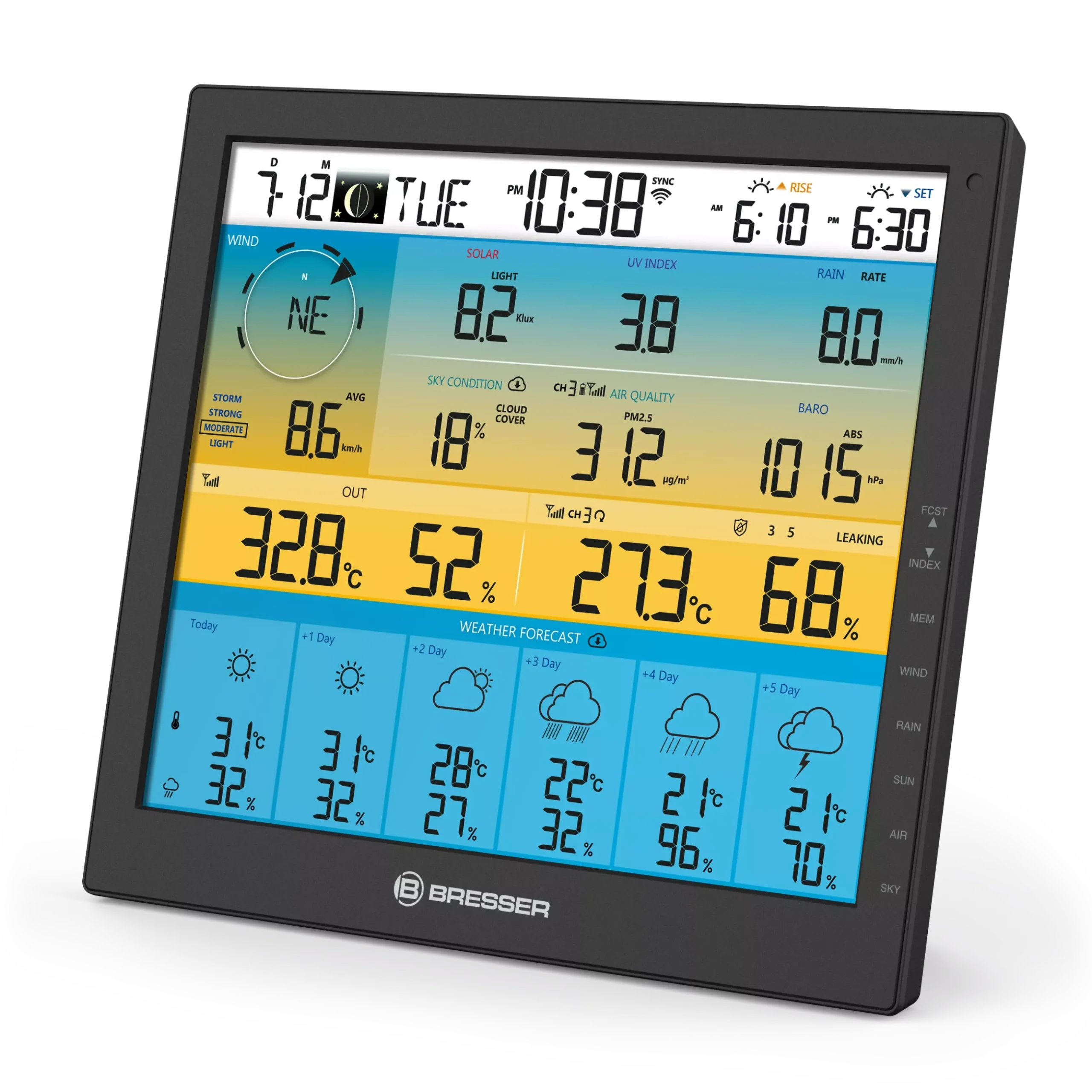 Bresser Wetterstationen Mit 7-In-1-Außensensor>6-Tage 4CAST PRO SF WLAN-Wetterstation 7-in-1 solar