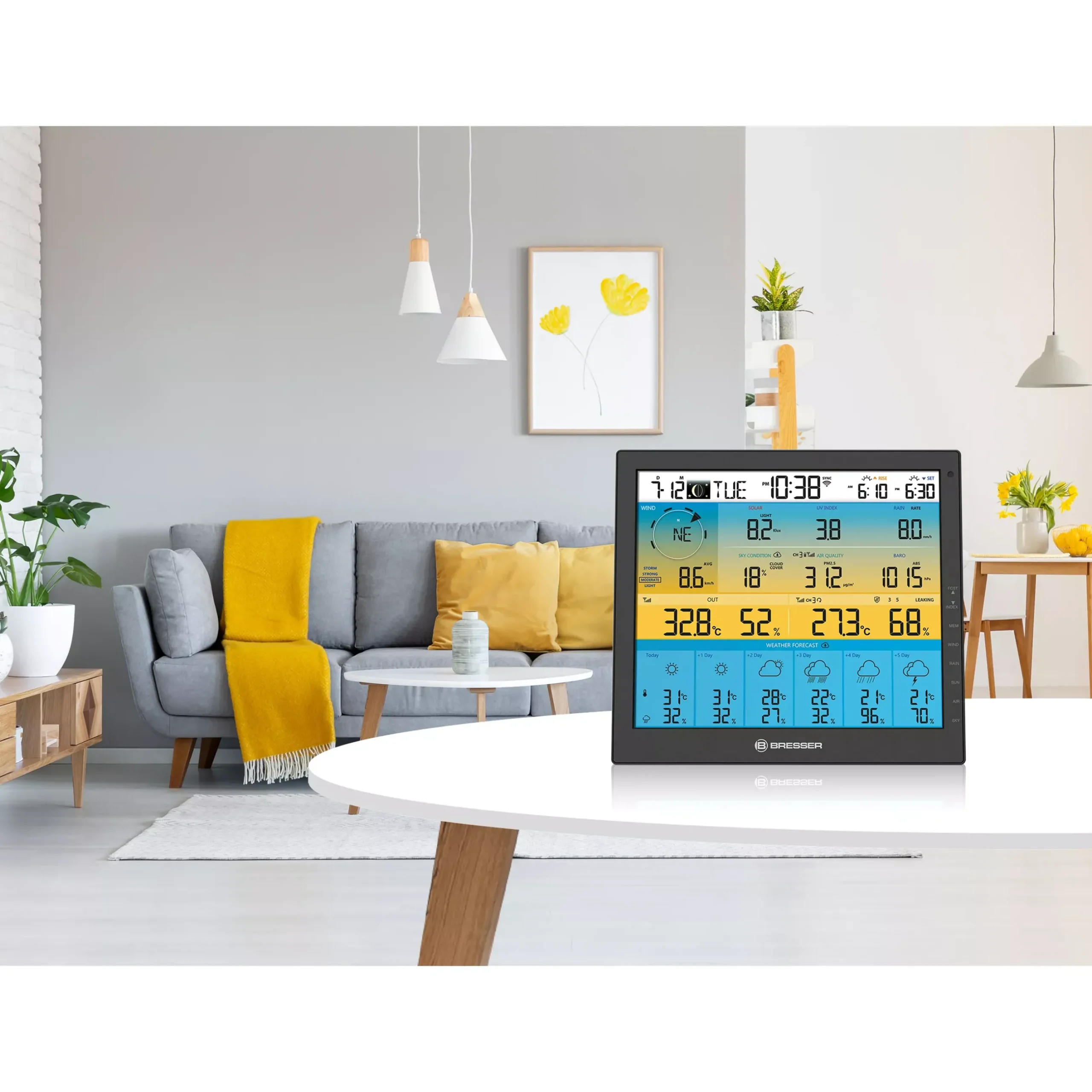Bresser Wetterstationen Mit 7-In-1-Außensensor>6-Tage 4CAST PRO SF WLAN-Wetterstation 7-in-1 solar