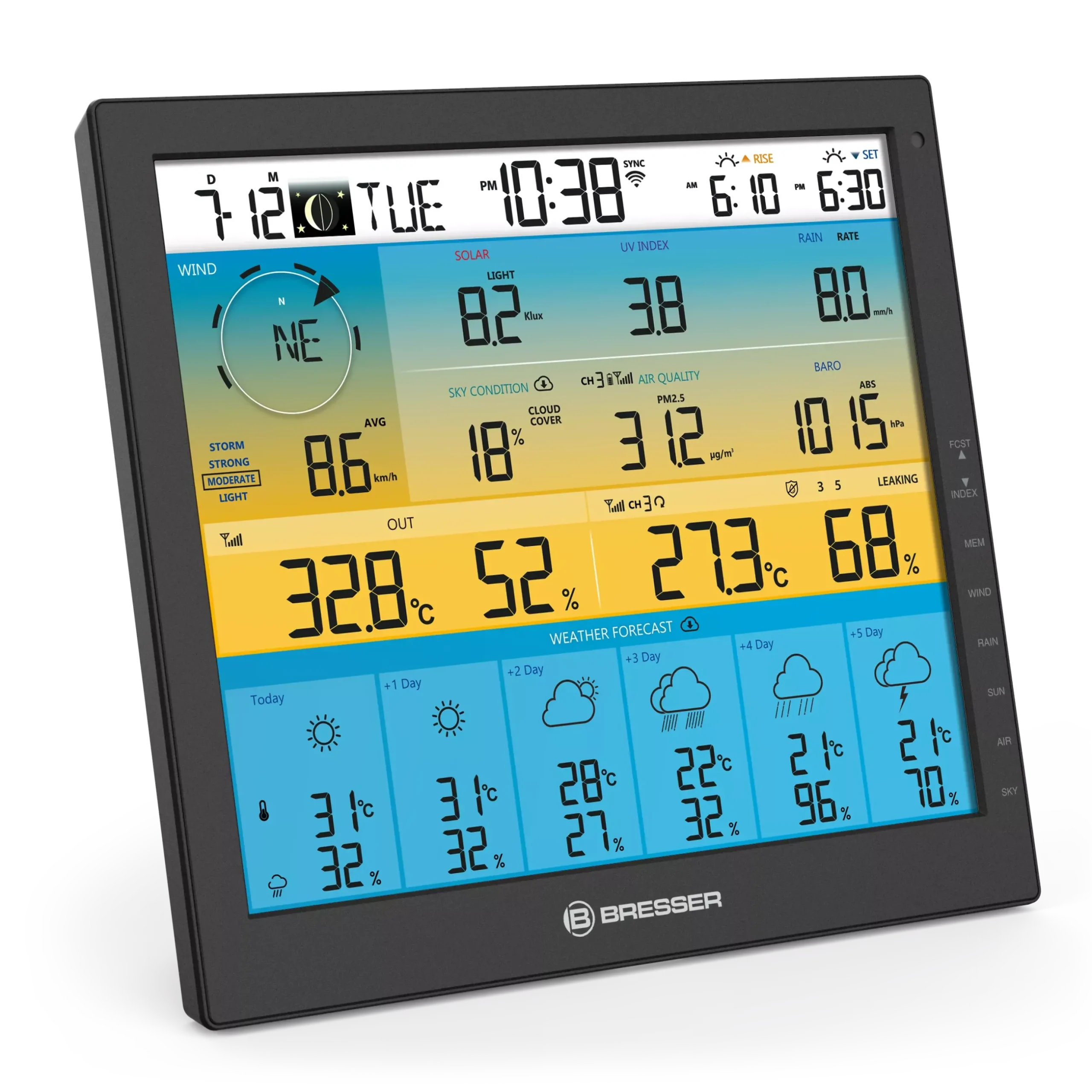 Bresser Wetterstationen Mit 7-In-1-Außensensor>6-Tage 4CAST PRO SF WLAN-Wetterstation 7-in-1 solar