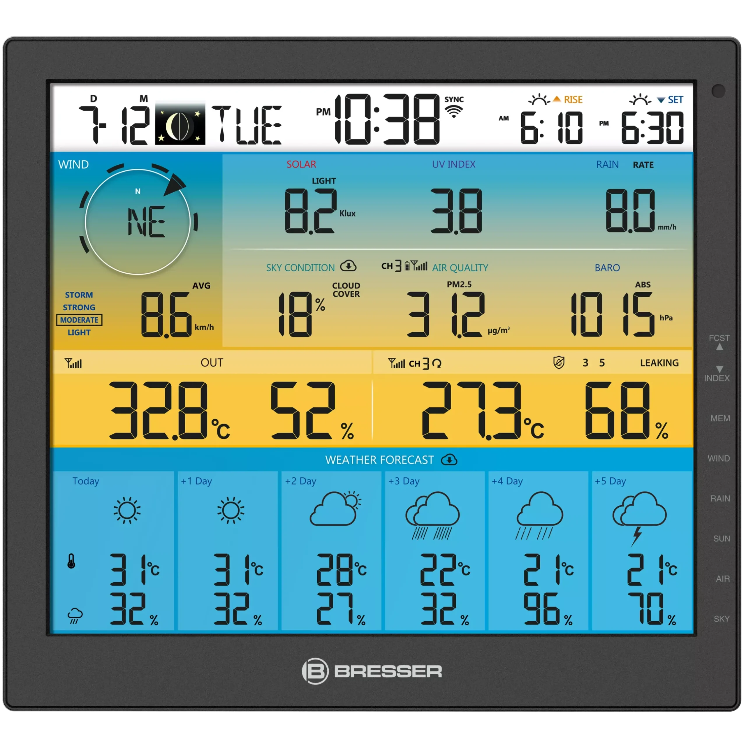 Bresser Wetterstationen Mit 7-In-1-Außensensor>6-Tage 4CAST PRO SF WLAN-Wetterstation 7-in-1 solar
