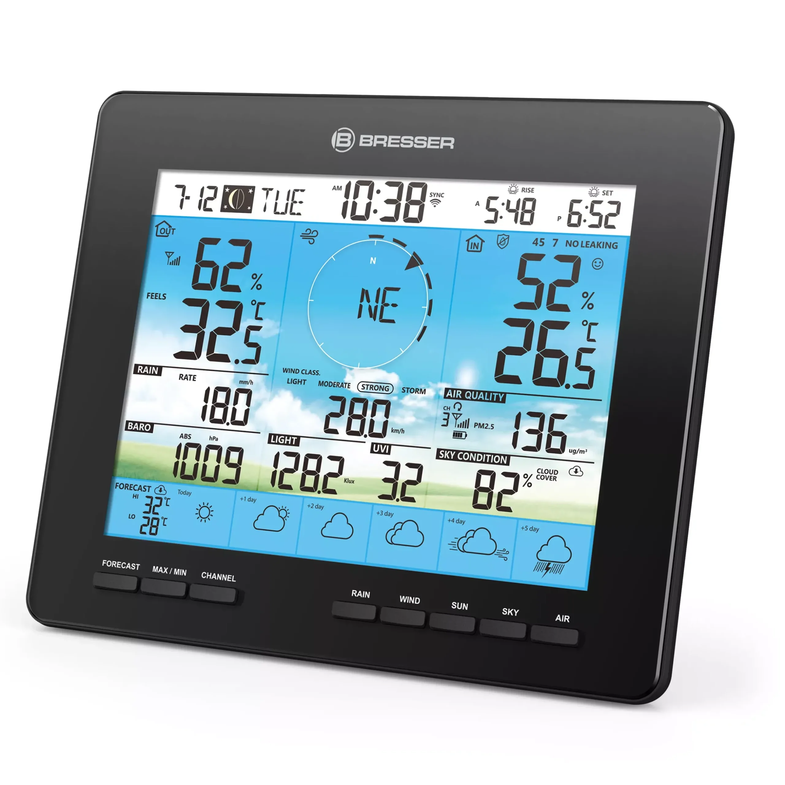 Bresser Wetterstationen Mit 7-In-1-Außensensor>6-Tage 4CAST PRO WLAN-Wetterstation 7-in-1 solar