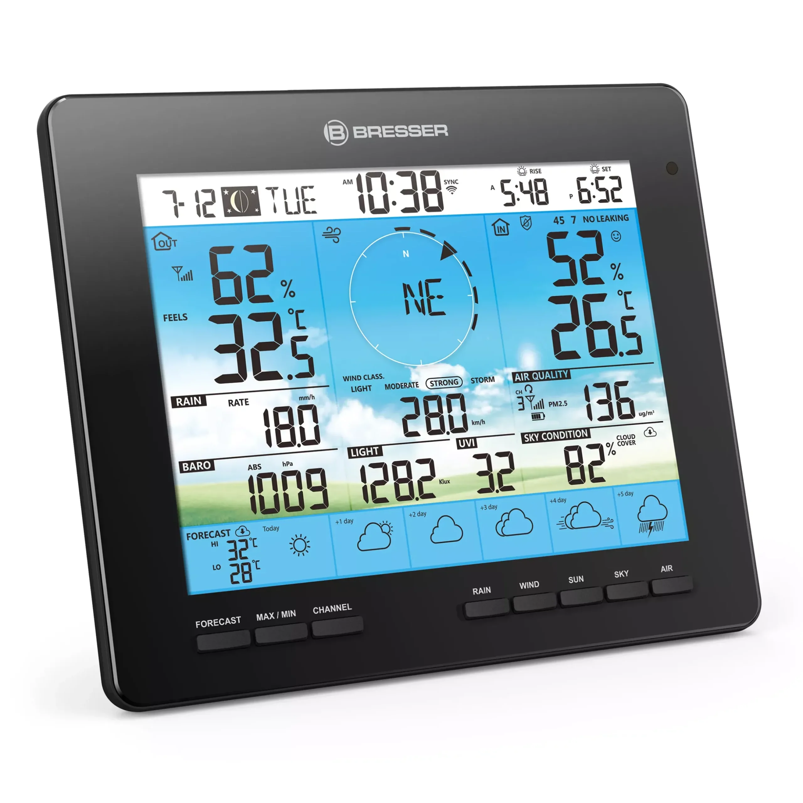 Bresser Wetterstationen Mit 7-In-1-Außensensor>6-Tage 4CAST PRO WLAN-Wetterstation 7-in-1 solar