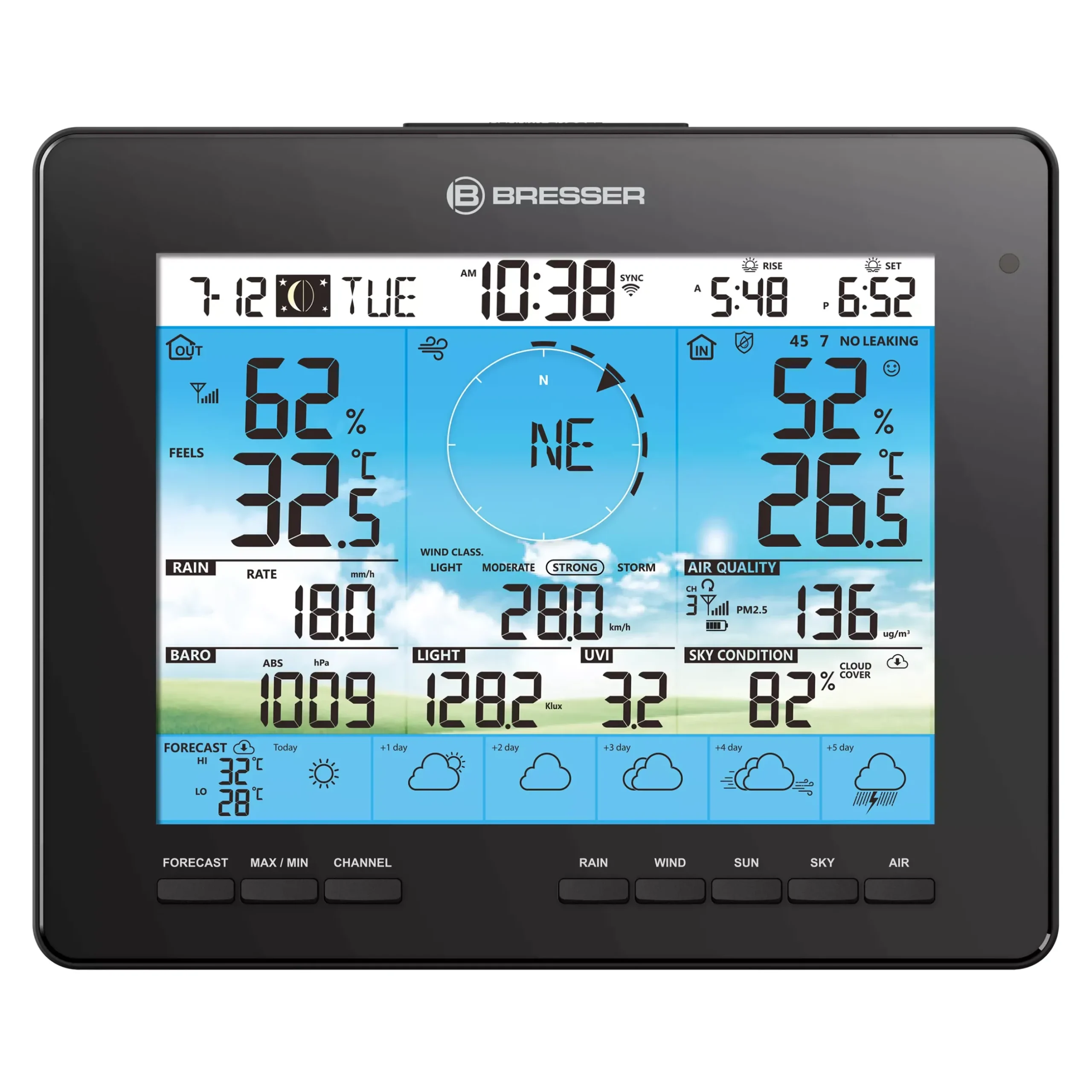 Bresser Wetterstationen Mit 7-In-1-Außensensor>6-Tage 4CAST PRO WLAN-Wetterstation 7-in-1 solar