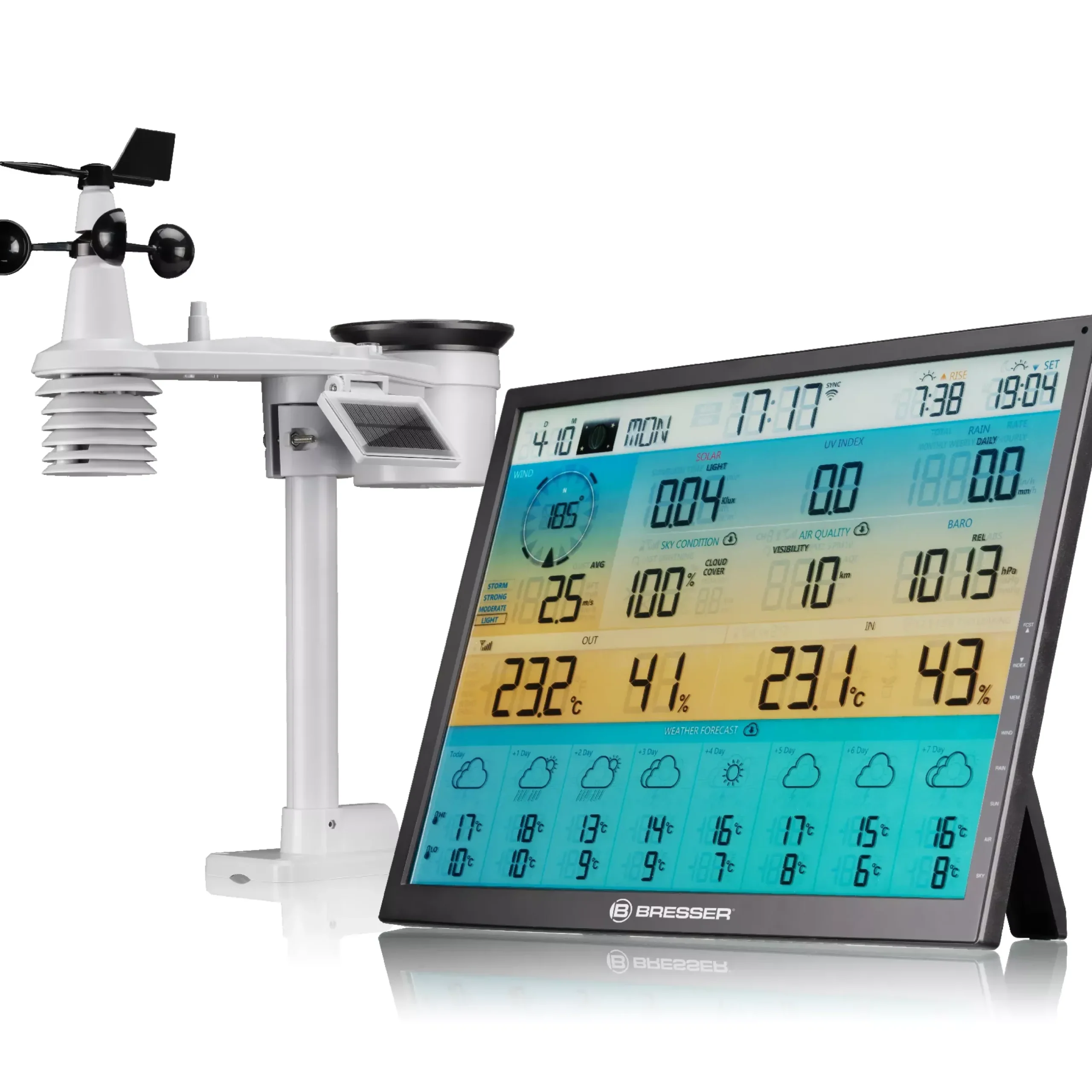Bresser Wetterstationen Mit 7-In-1-Außensensor>8-Tage 4CAST XL WLAN-Wetterstation 7-in-1 solar
