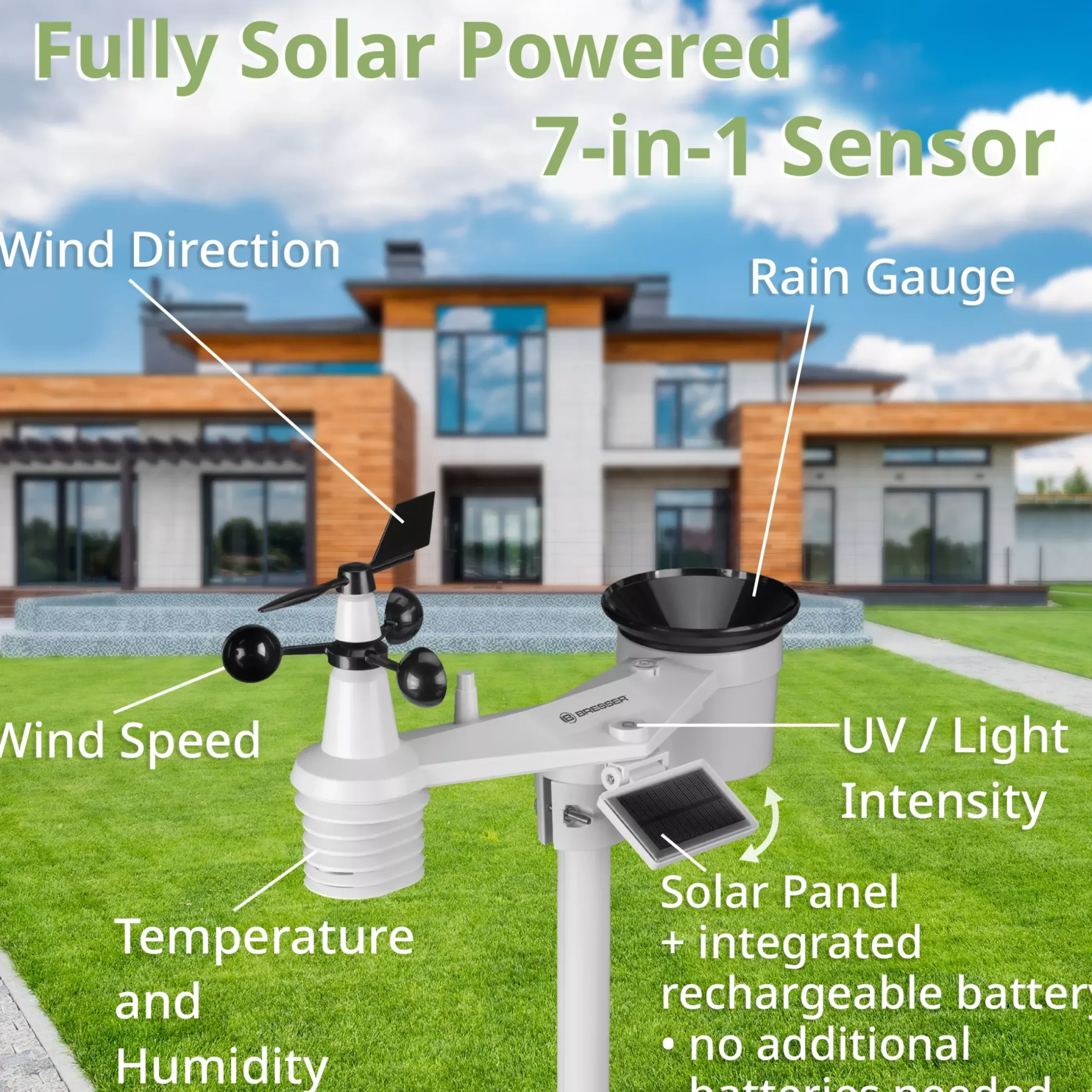 Bresser Wetterstationen Mit 7-In-1-Außensensor>8-Tage 4CAST XL WLAN-Wetterstation 7-in-1 solar