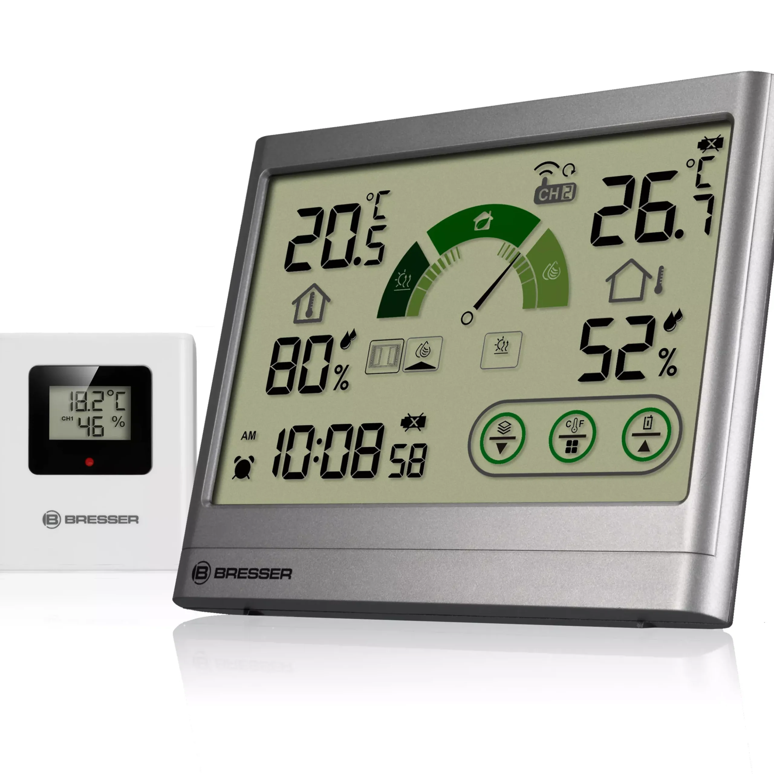 Bresser Wetterstationen Mit Thermo-/Hygro-Außensensor|Raumklimamessgeräte>Thermo-Hygrometer mit Lüftungsempfehlung VentAir H