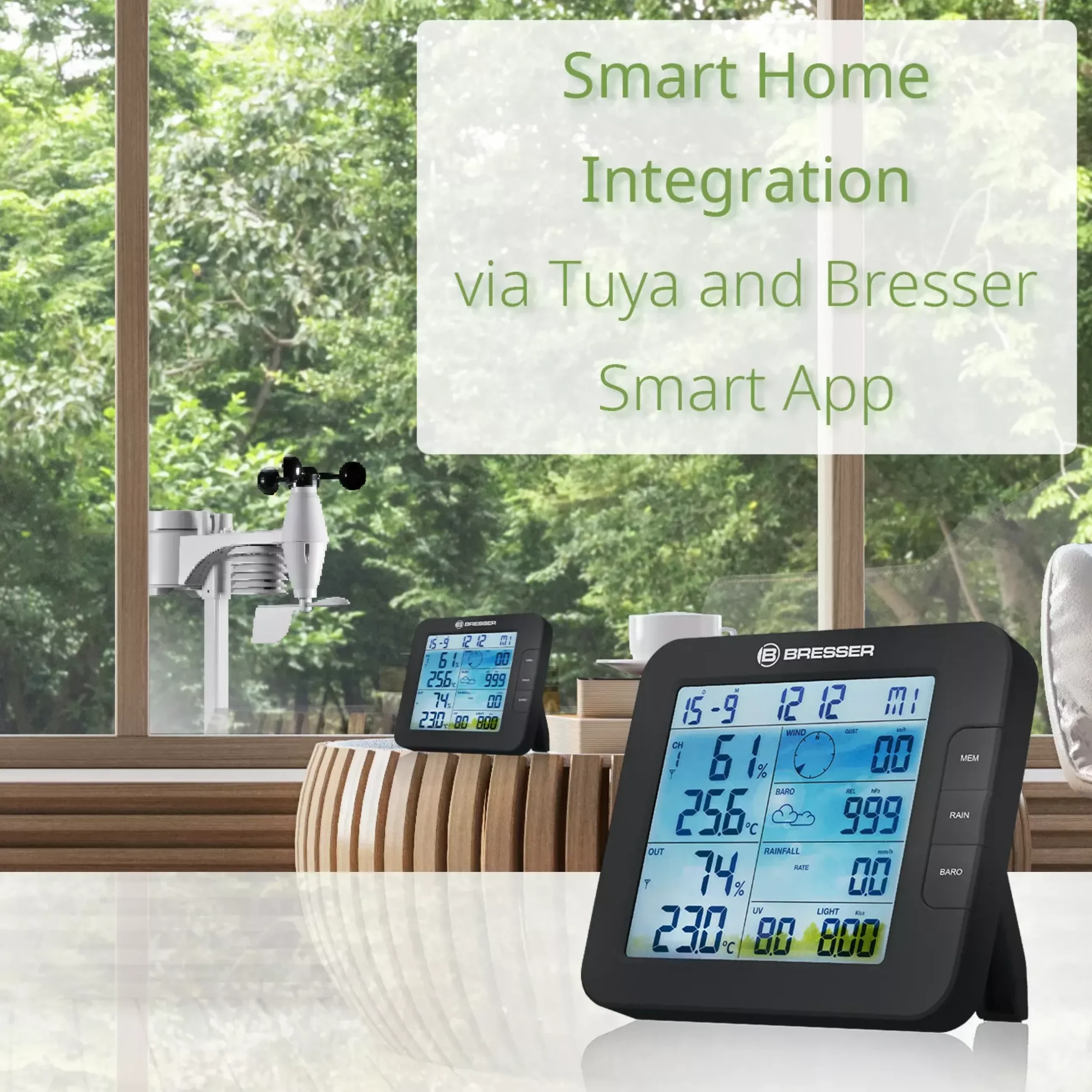 Bresser Smart Home Wetterstationen|Wetterstationen Mit 7-In-1-Außensensor>Tuya Smart Home 7-in-1-Wetterstation ClimateConnect