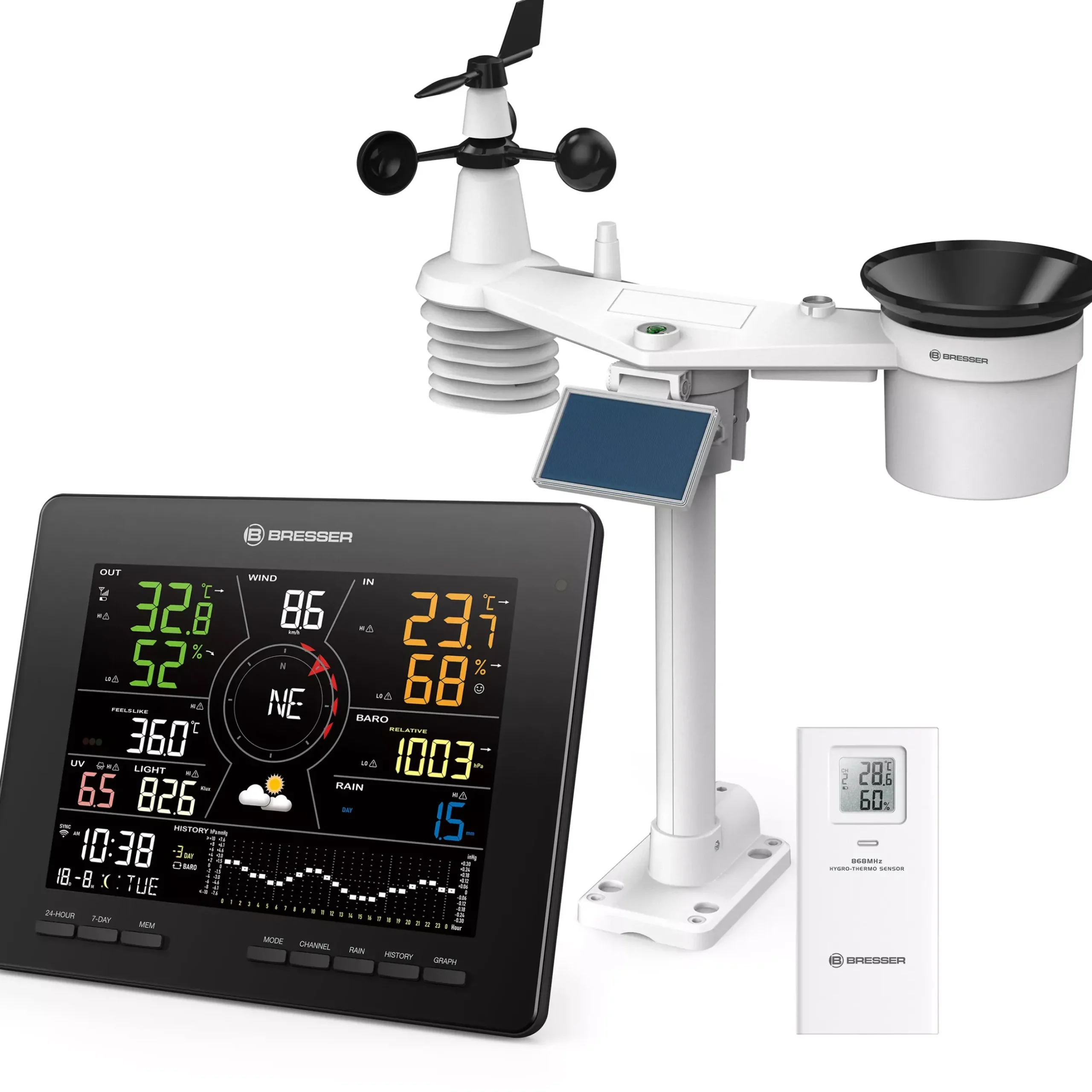 Bresser Raumklimamessgeräte|Wetterstationen Mit 7-In-1-Außensensor>WLAN 4CAST MD Funk-Wetterstation 7-in-1