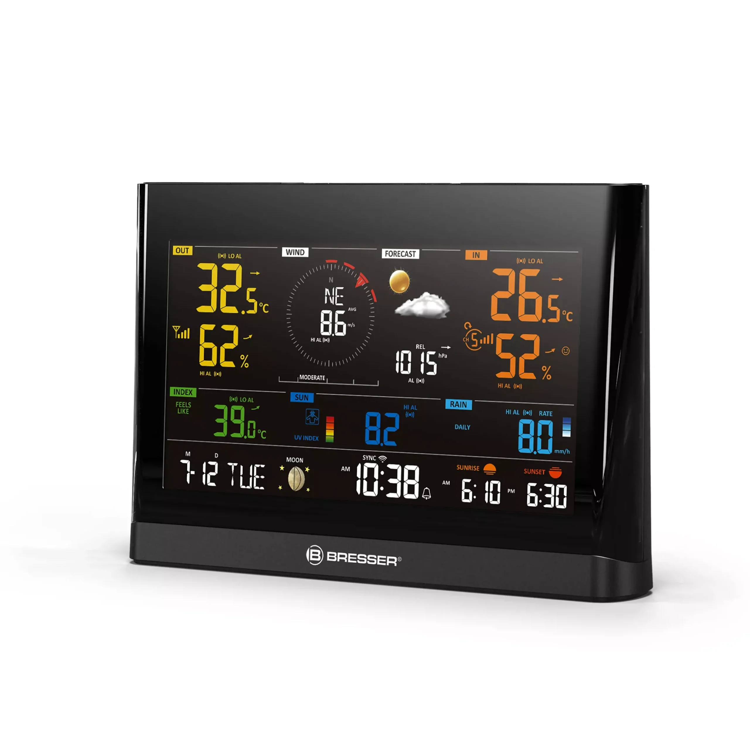 Bresser Wetterstationen Mit 7-In-1-Außensensor>WLAN Comfort Wetterstation mit 7-in-1-Profi-Sensor und modernem Farbdisplay