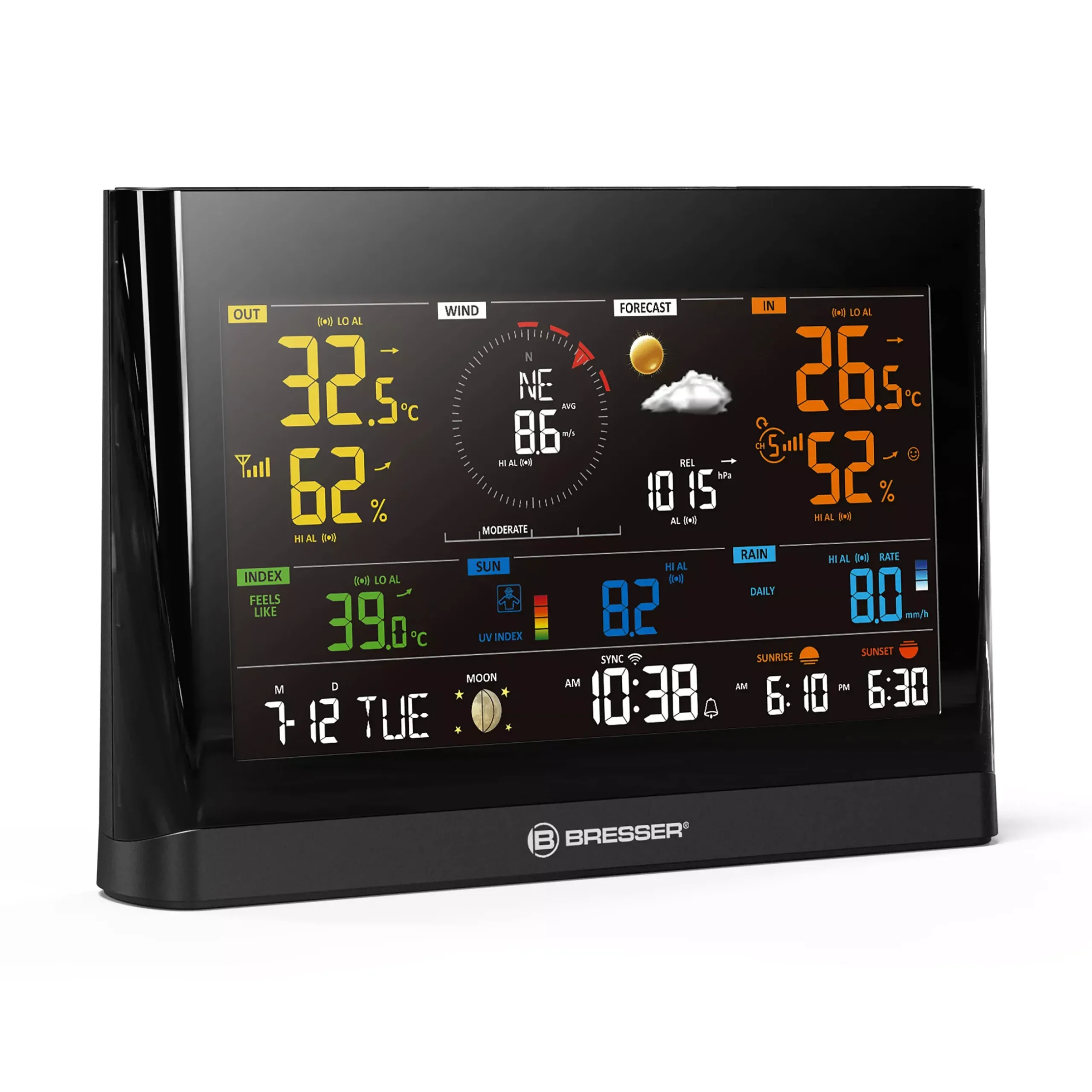 Bresser Wetterstationen Mit 7-In-1-Außensensor>WLAN Comfort Wetterstation mit 7-in-1-Profi-Sensor und modernem Farbdisplay