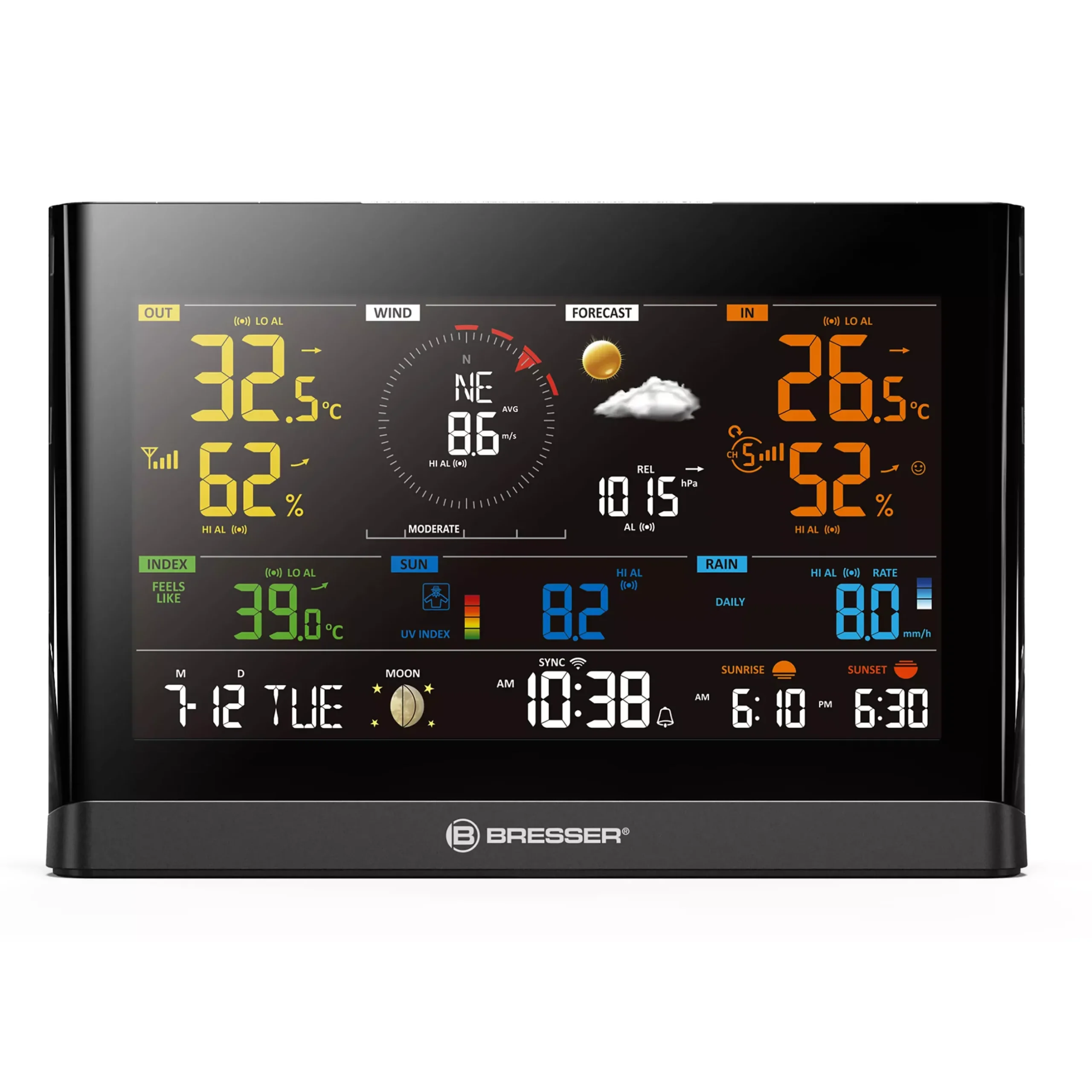 Bresser Wetterstationen Mit 7-In-1-Außensensor>WLAN Comfort Wetterstation mit 7-in-1-Profi-Sensor und modernem Farbdisplay