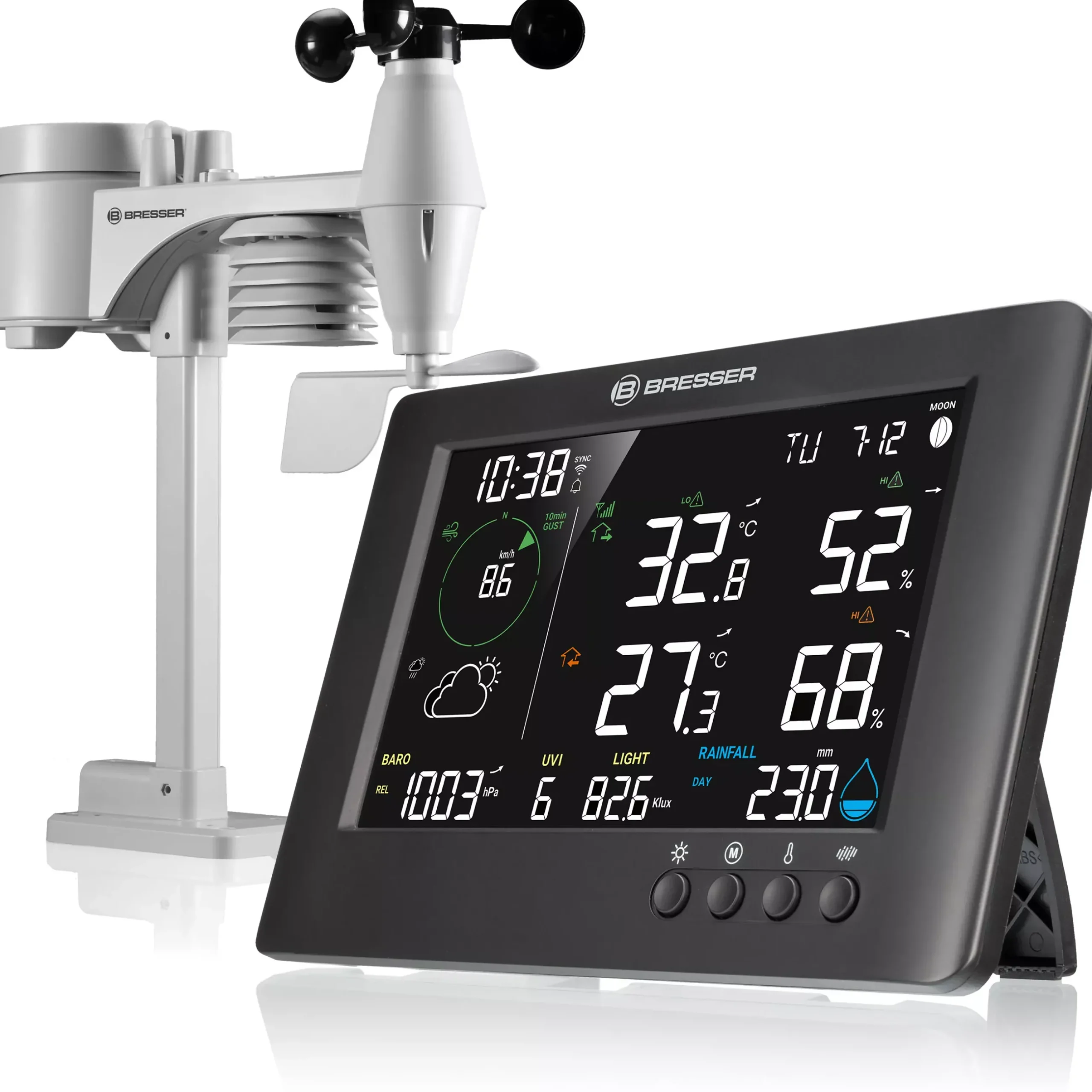 Bresser Wetterstationen Mit 7-In-1-Außensensor>WLAN-7-in-1-Funk-Wetterstation TB