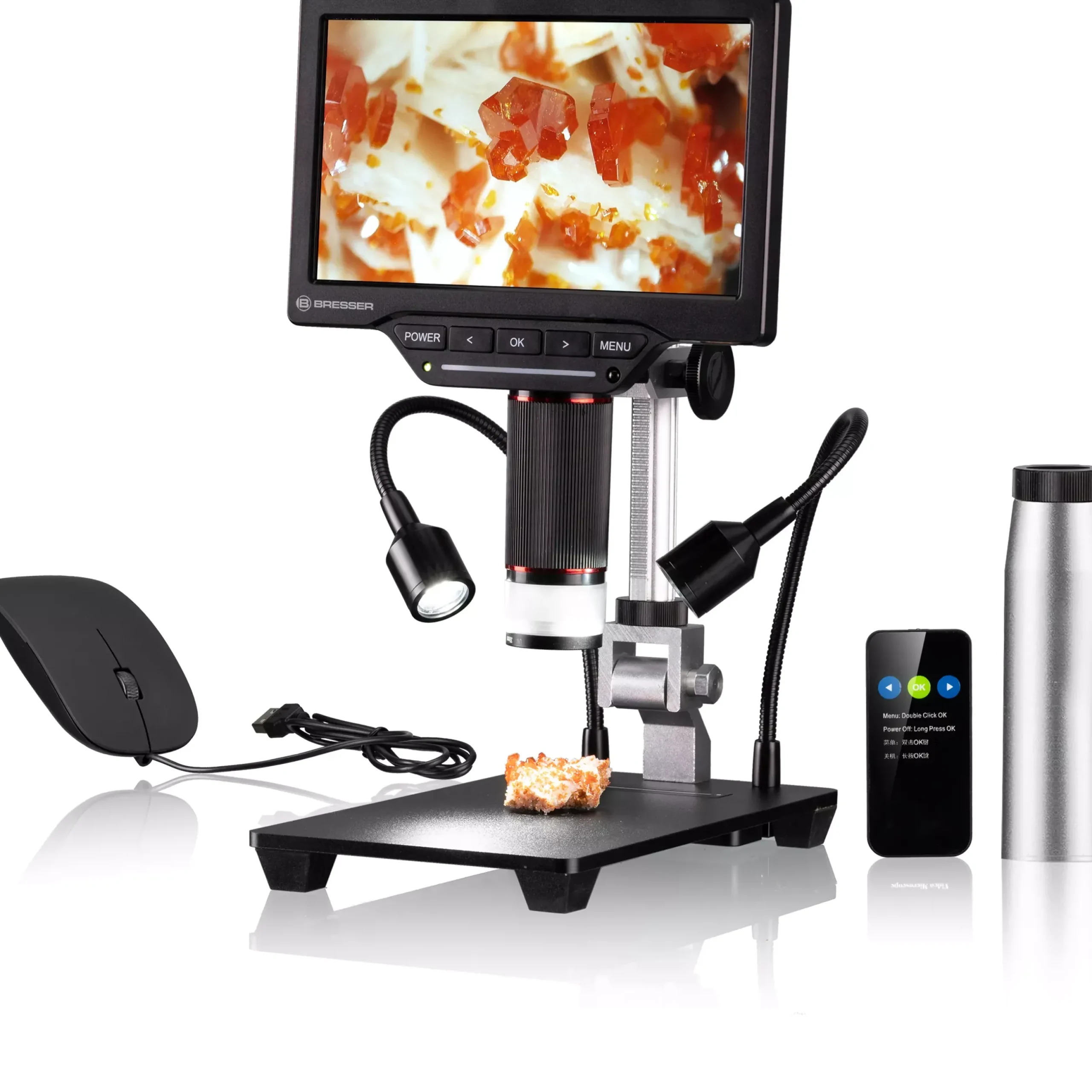 Bresser Auflichtmikroskope|Digitale Mikroskope>WLAN 1.080P Digital-Mikroskop 2L mit LCD-Bildschirm