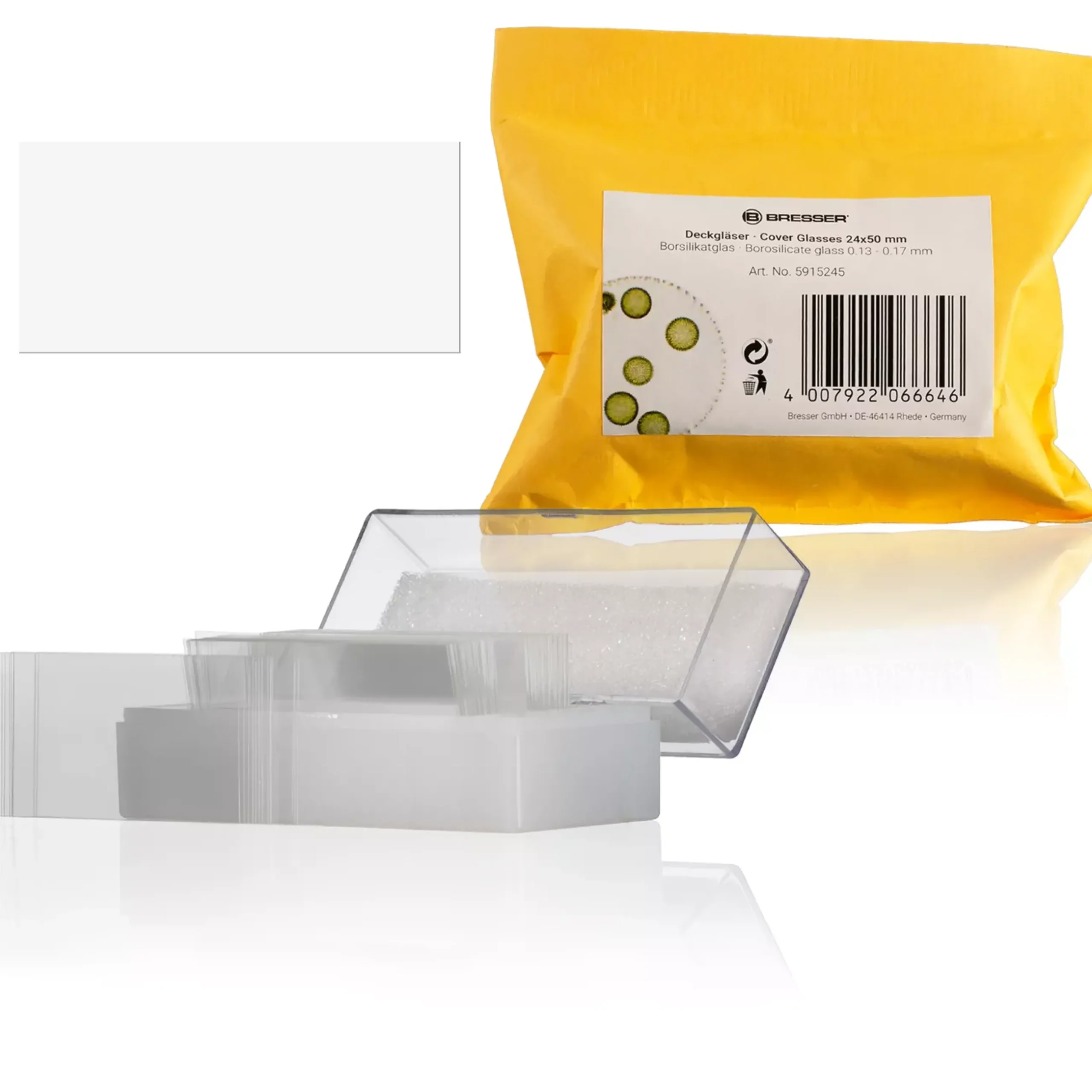Bresser Objektträger & Deckgläser>24x50 mm Deckgläser aus Borsilikatglas - 100 Stk.