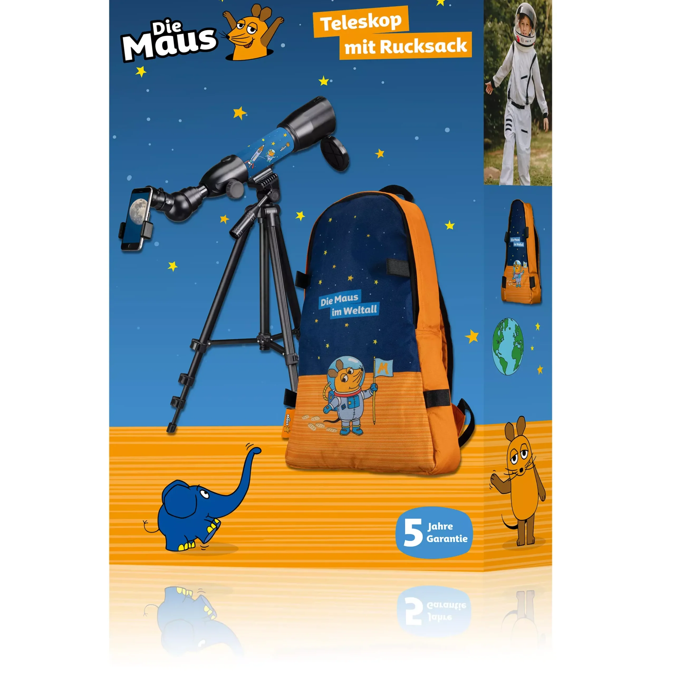 Bresser Diemaus>DieMaus Linsenteleskop 50/350 mit Rucksack