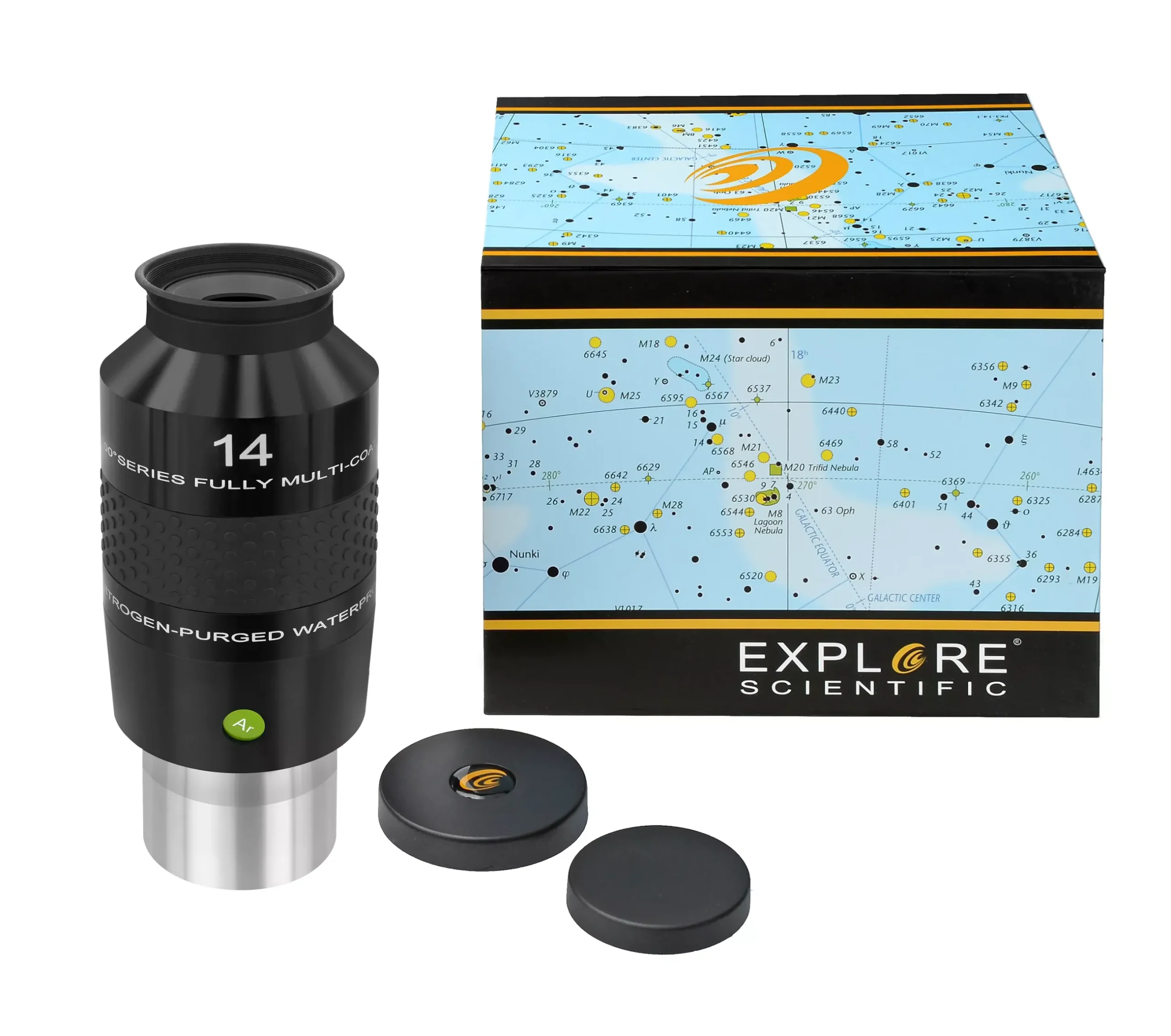 Bresser Brennweite|Gesichtsfeld>EXPLORE SCIENTIFIC 100° Ar Okular 14mm (2")