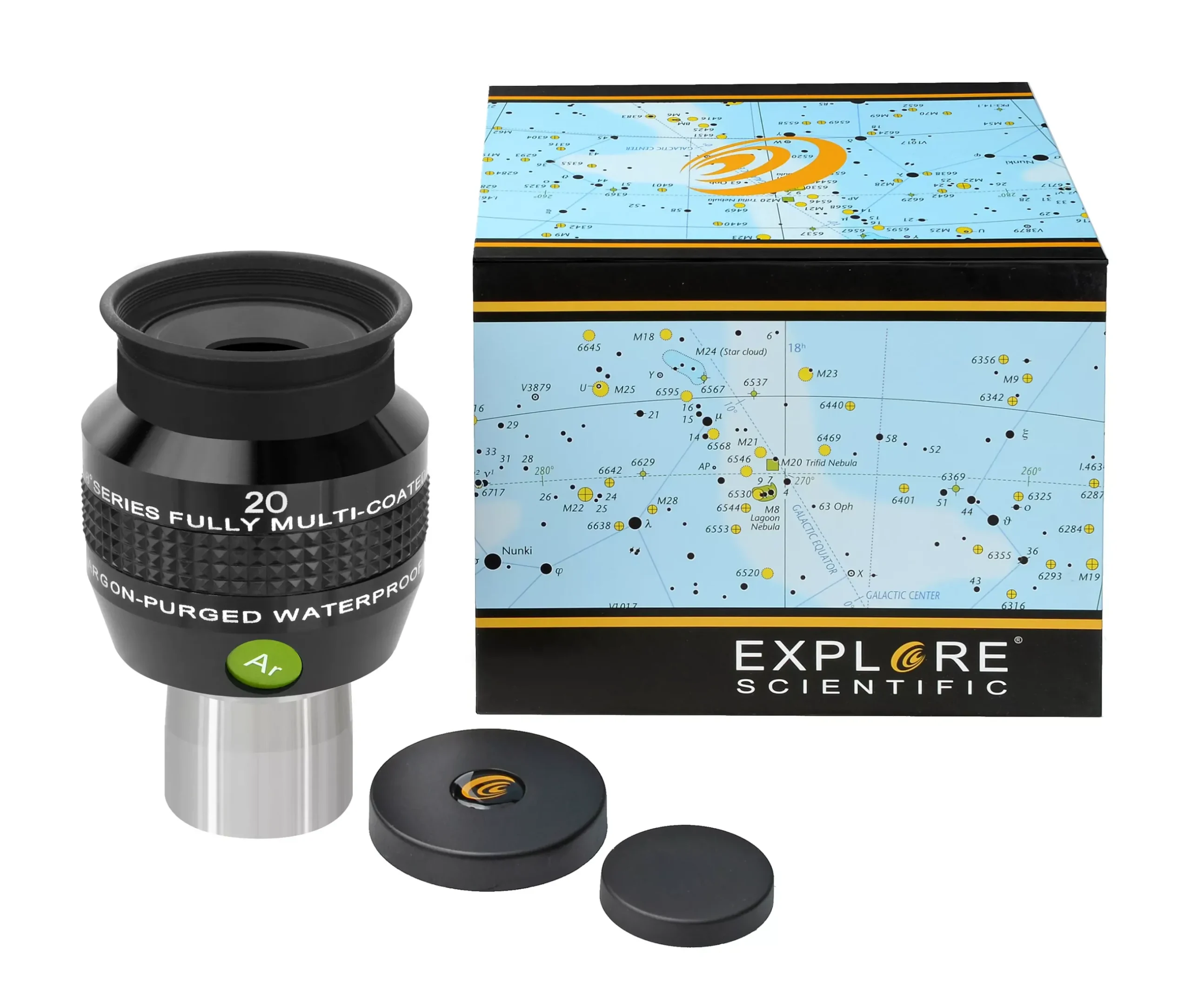 Bresser Brennweite|Gesichtsfeld>EXPLORE SCIENTIFIC 68° Ar Okular 20mm (1,25")