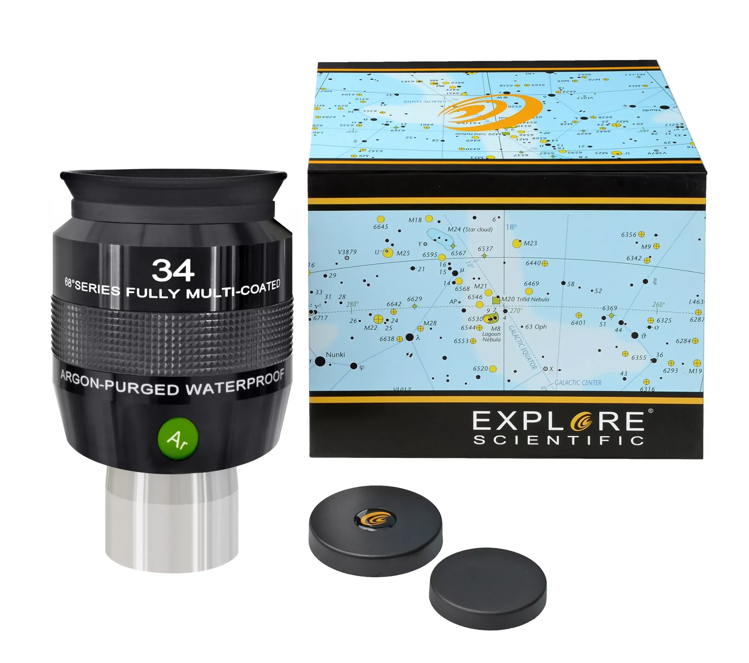 Bresser Brennweite|Gesichtsfeld>EXPLORE SCIENTIFIC 68° Ar Okular 34mm (2")