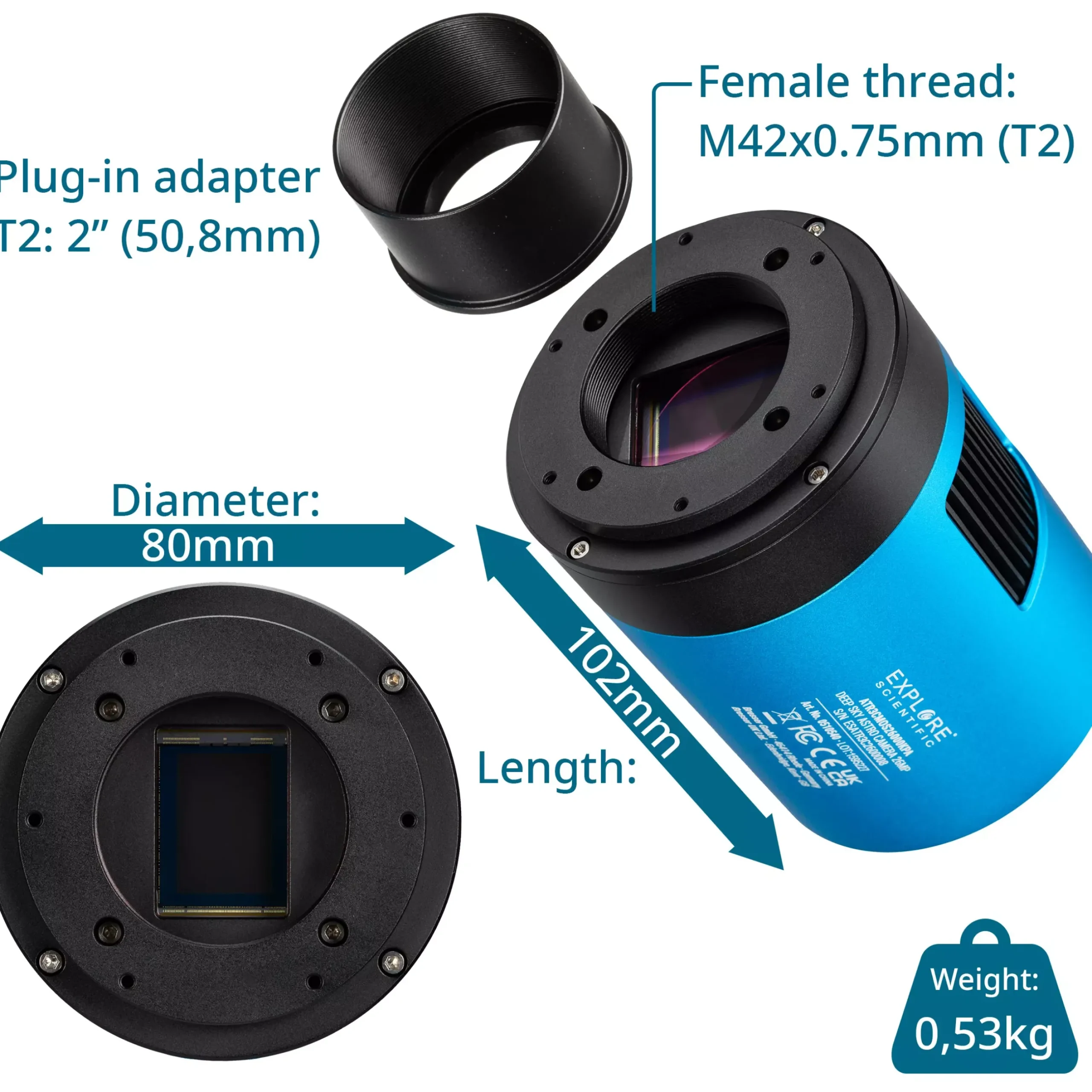 Bresser Astrokameras>EXPLORE SCIENTIFIC Deep Sky Astro Kamera 26MP