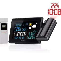 Bresser Wetterstationen Mit Thermo-/Hygro-Außensensor|Raumklimamessgeräte>KIENZLE Funk-Wetterstation mit Projektion