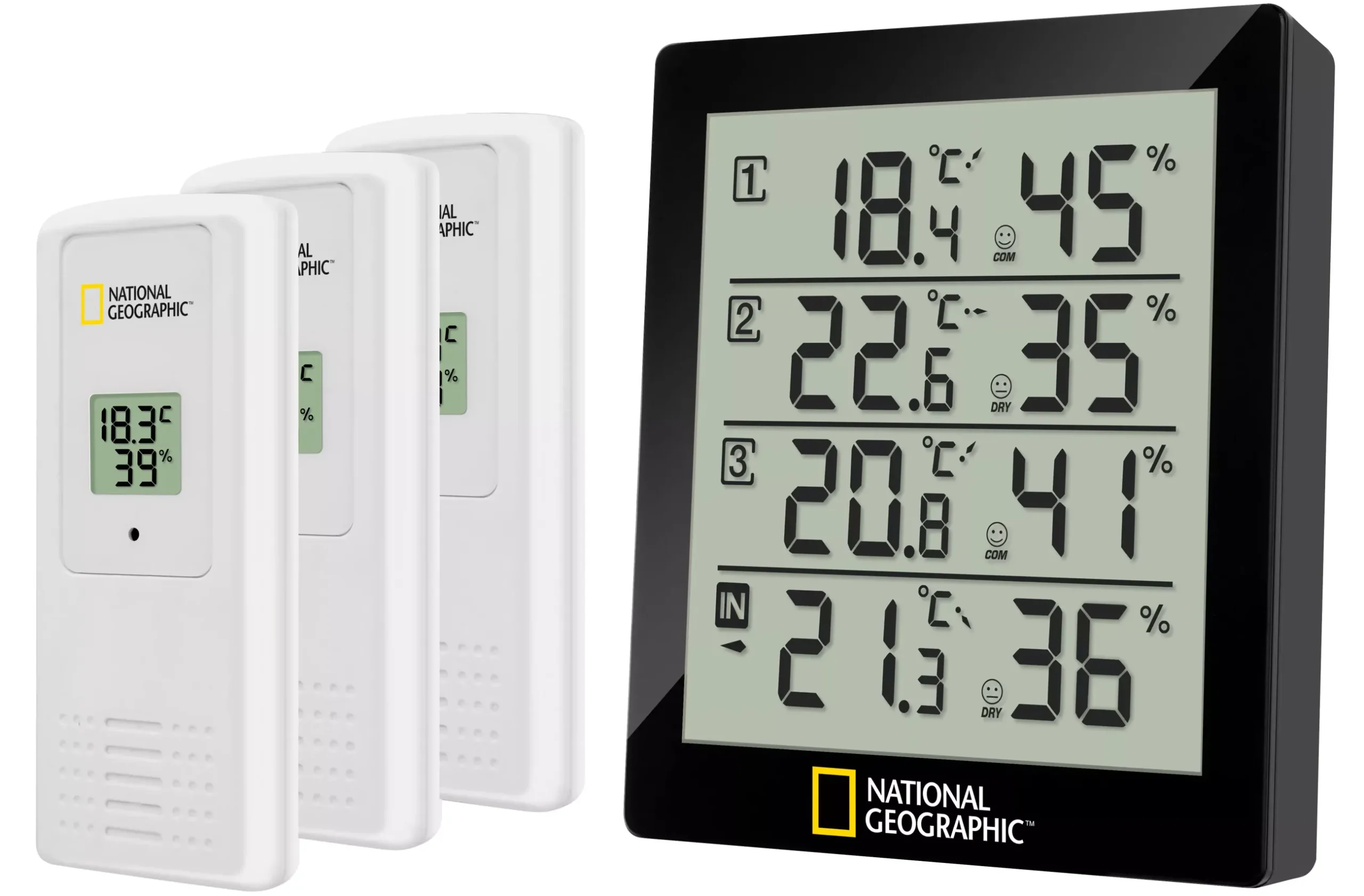 Bresser Raumklimamessgeräte|Wetterstationen Mit Thermo-/Hygro-Außensensor>NATIONAL GEOGRAPHIC Digitales Thermo-Hygrometer für 4 Messbereiche - schwarz