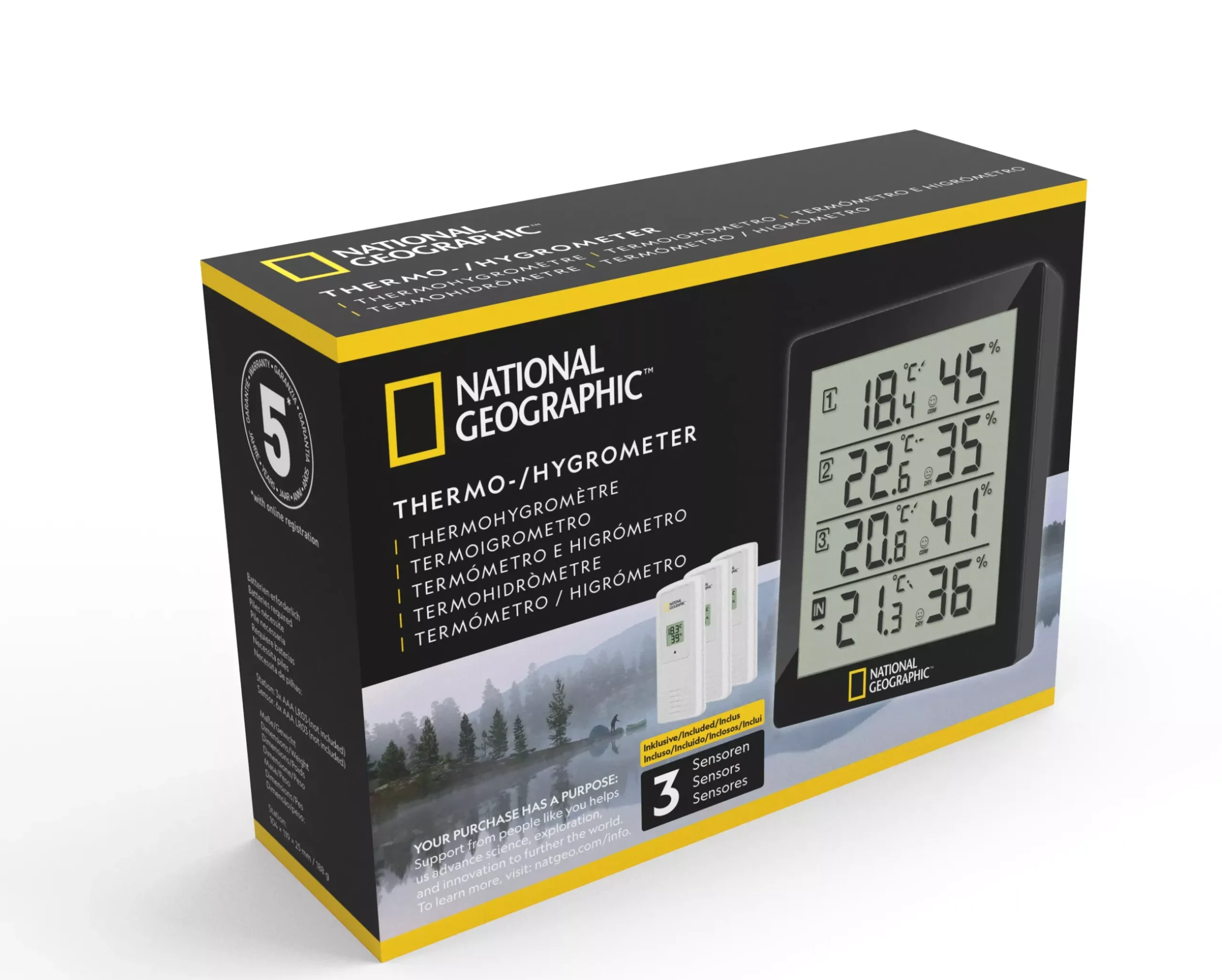 Bresser Raumklimamessgeräte|Wetterstationen Mit Thermo-/Hygro-Außensensor>NATIONAL GEOGRAPHIC Digitales Thermo-Hygrometer für 4 Messbereiche - schwarz