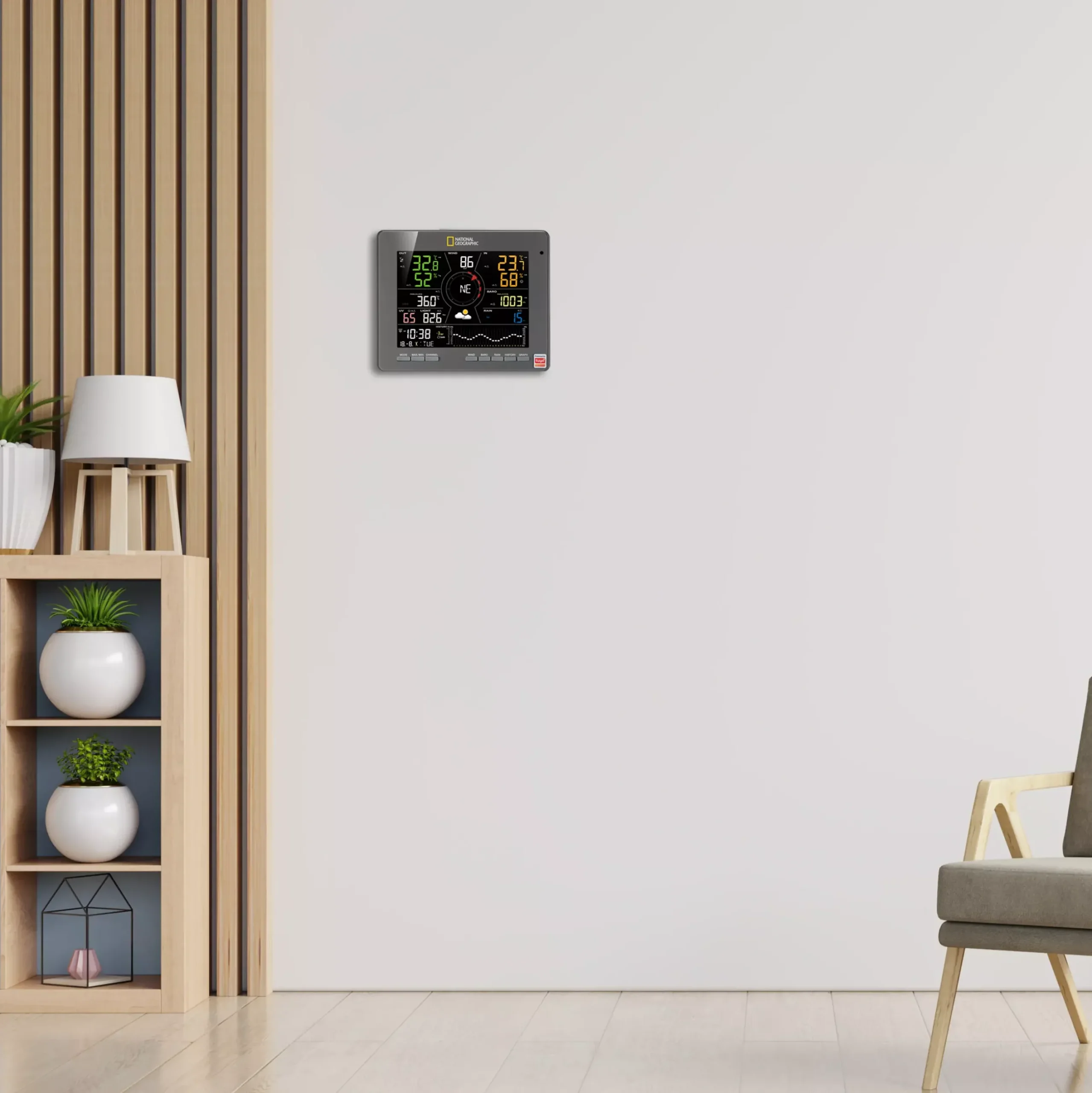 Bresser Smart Home Wetterstationen|Raumklimamessgeräte>NATIONAL GEOGRAPHIC Smarte Tuya-Wetterstation mit 7-in-1-Sensor